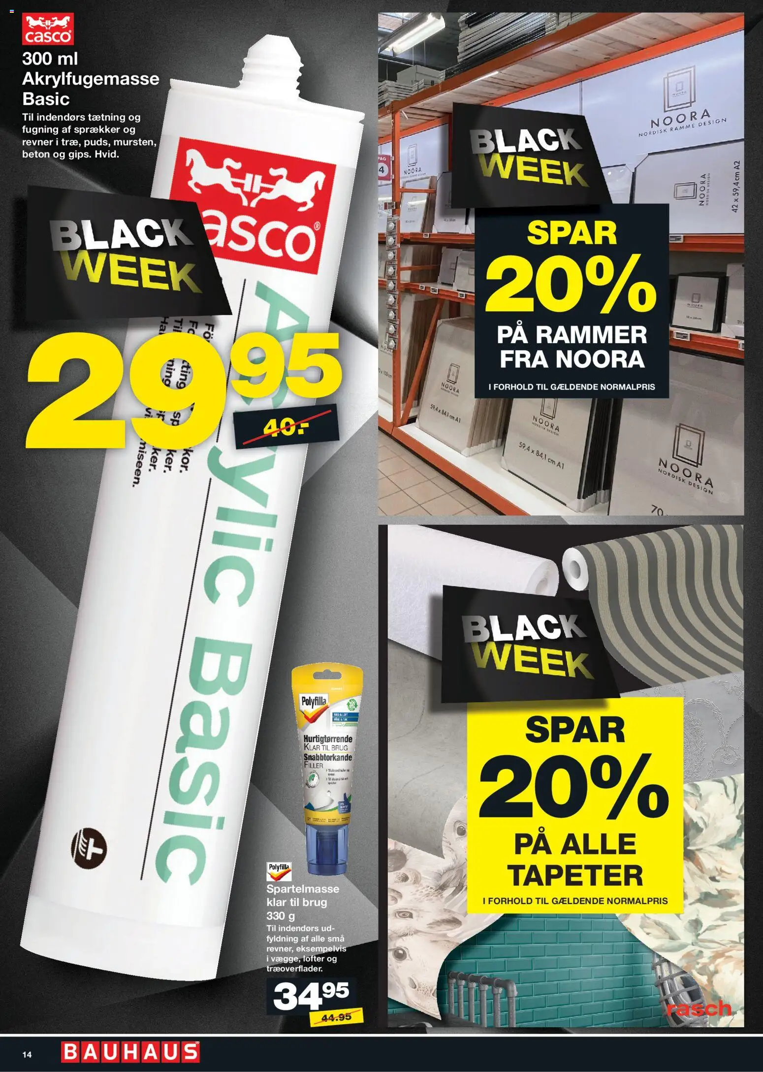 Bauhaus tilbudsavis – gyldig fra 26.11.2025 | Side: 14 | Produkter: Rammer, Spartelmasse