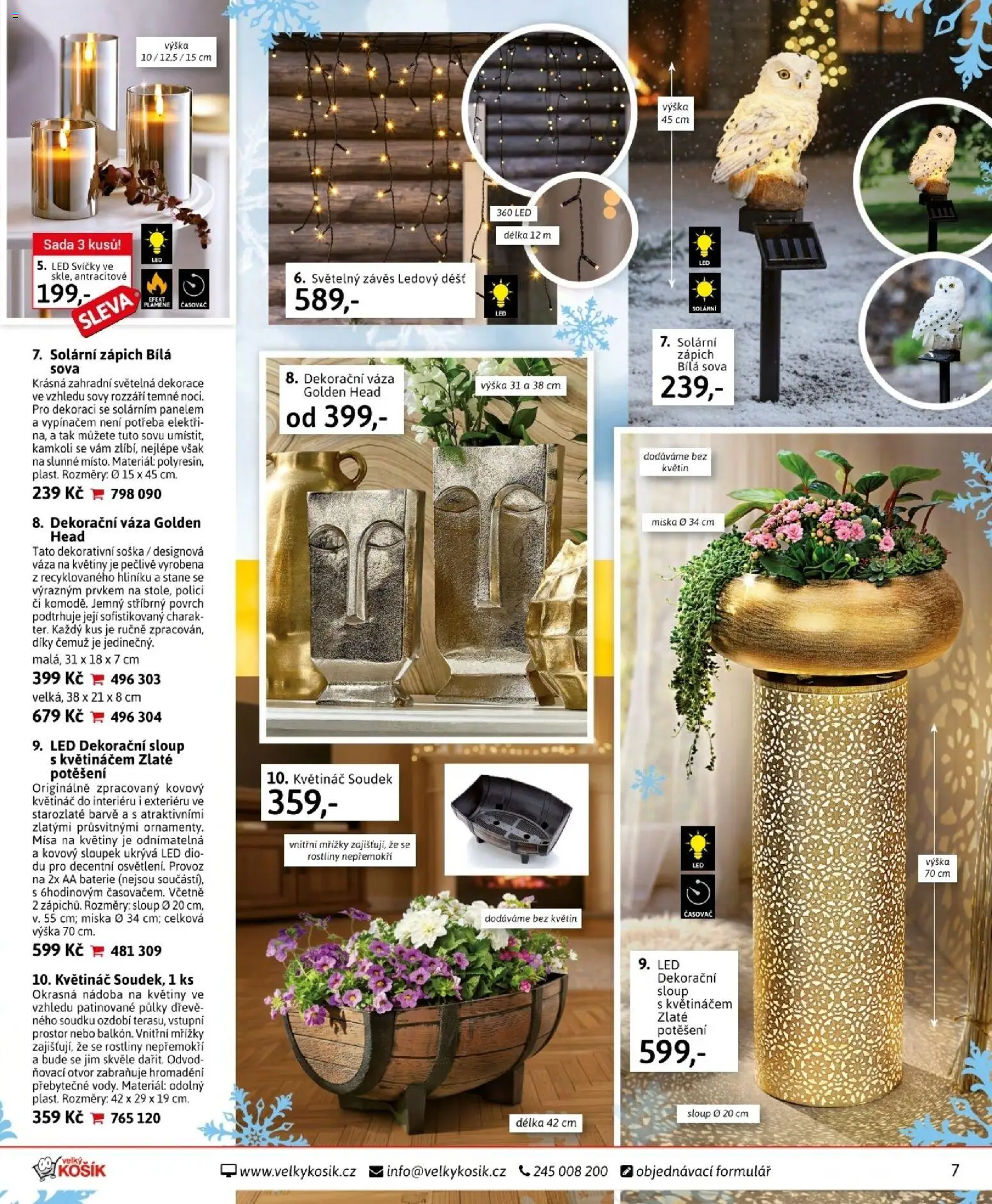 Velký Košík katalog prosinec 2025 od 01.12.2025 | Strana: 7 | Produkty: Sova, Zápich, Svíčky, Květináč