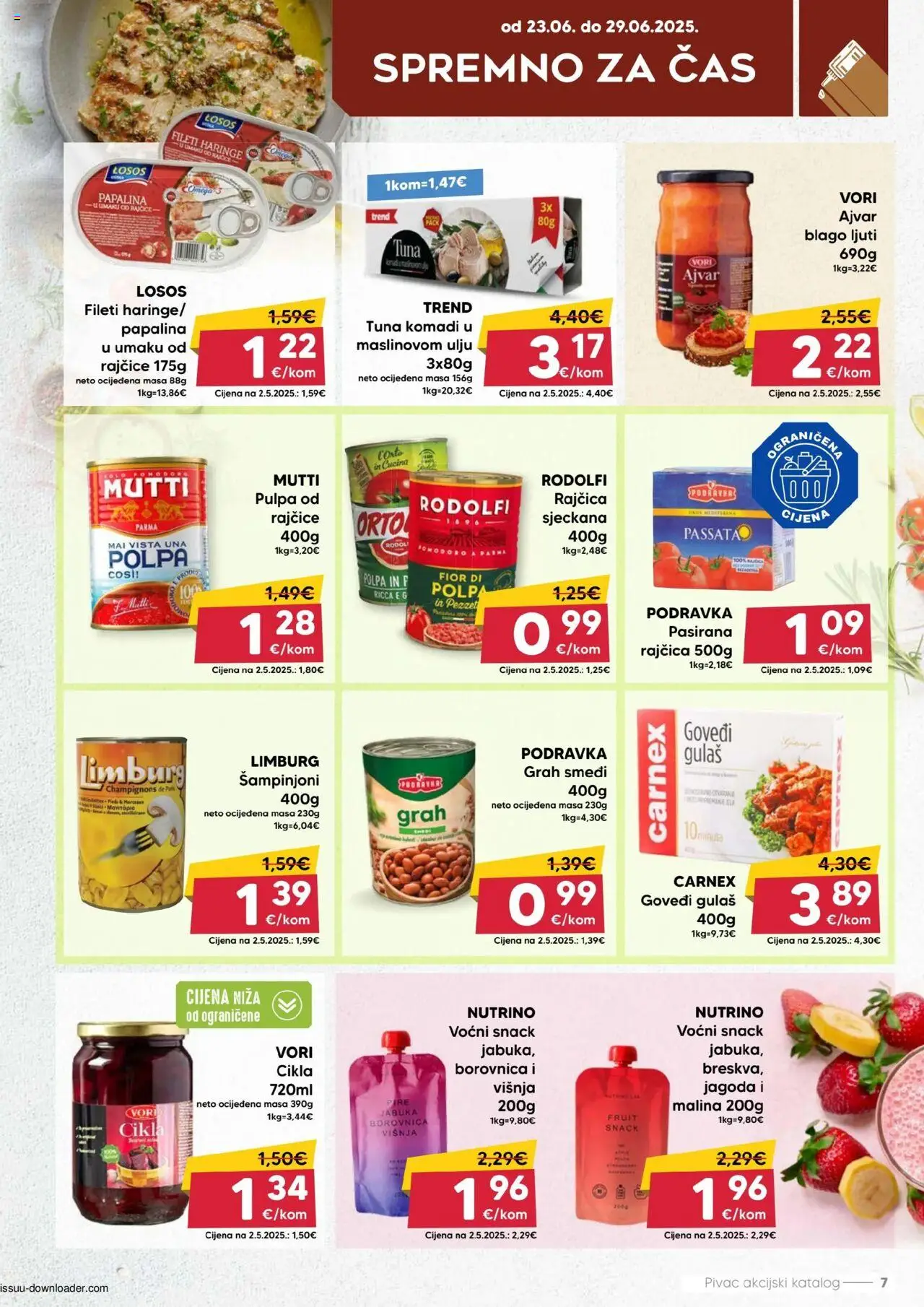 Pivac katalog | vrijedi od 23.06.2025 | Stranica: 7 | Proizvodi: Pasirana rajčica, Losos, Rajčica, Jabuka