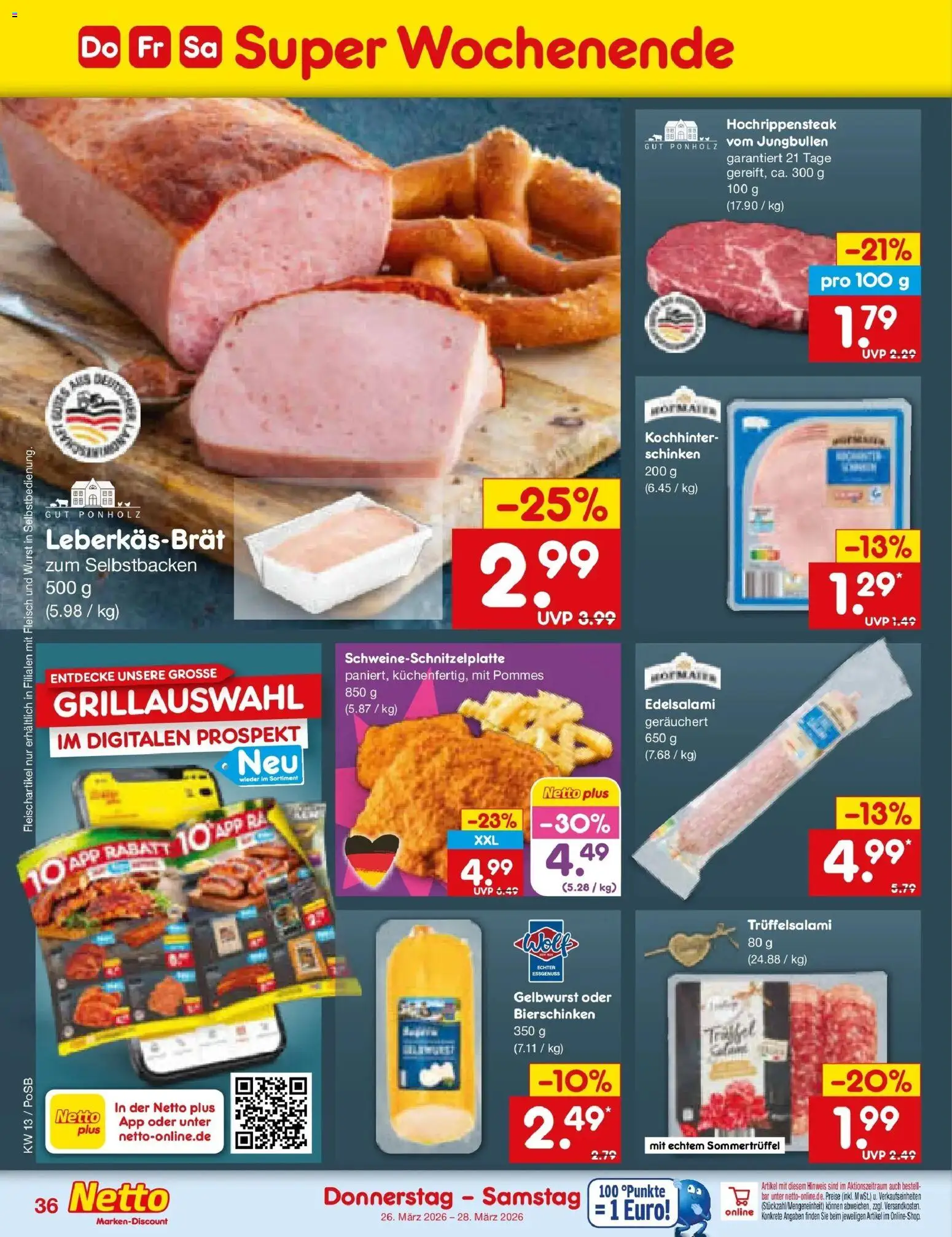 Netto Marken-Discount Prospekt Regensburg	 – gültig ab 23.03.2026 | Seite: 46 | Produkte: Pommes, Wurst, Schinken, Fleisch