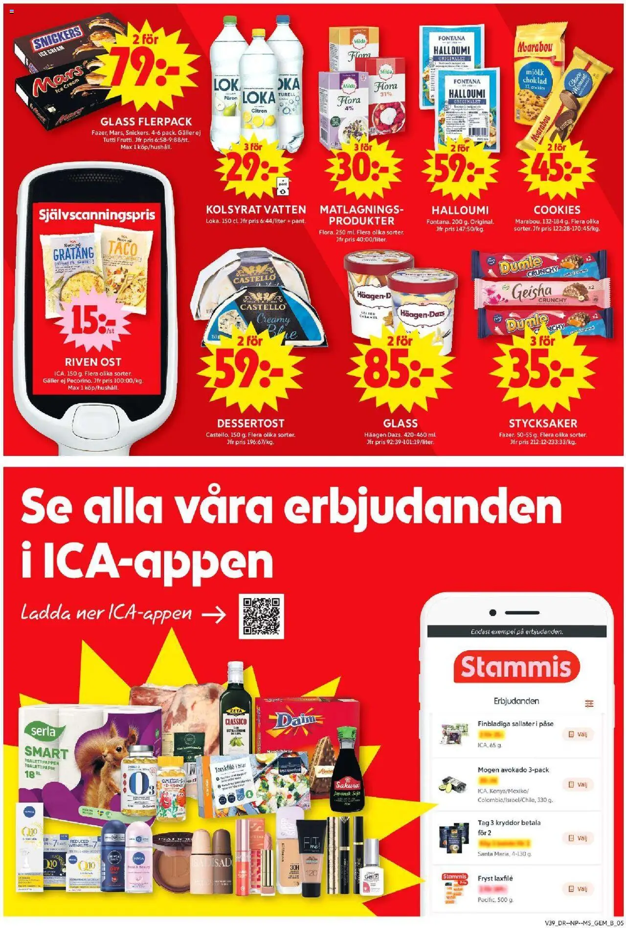 ICA Maxi reklamblad aktuell från 22.09.2025 | Sida: 6 | Produkter: Torskfile, Toalettpapper, Halloumi, Choklad