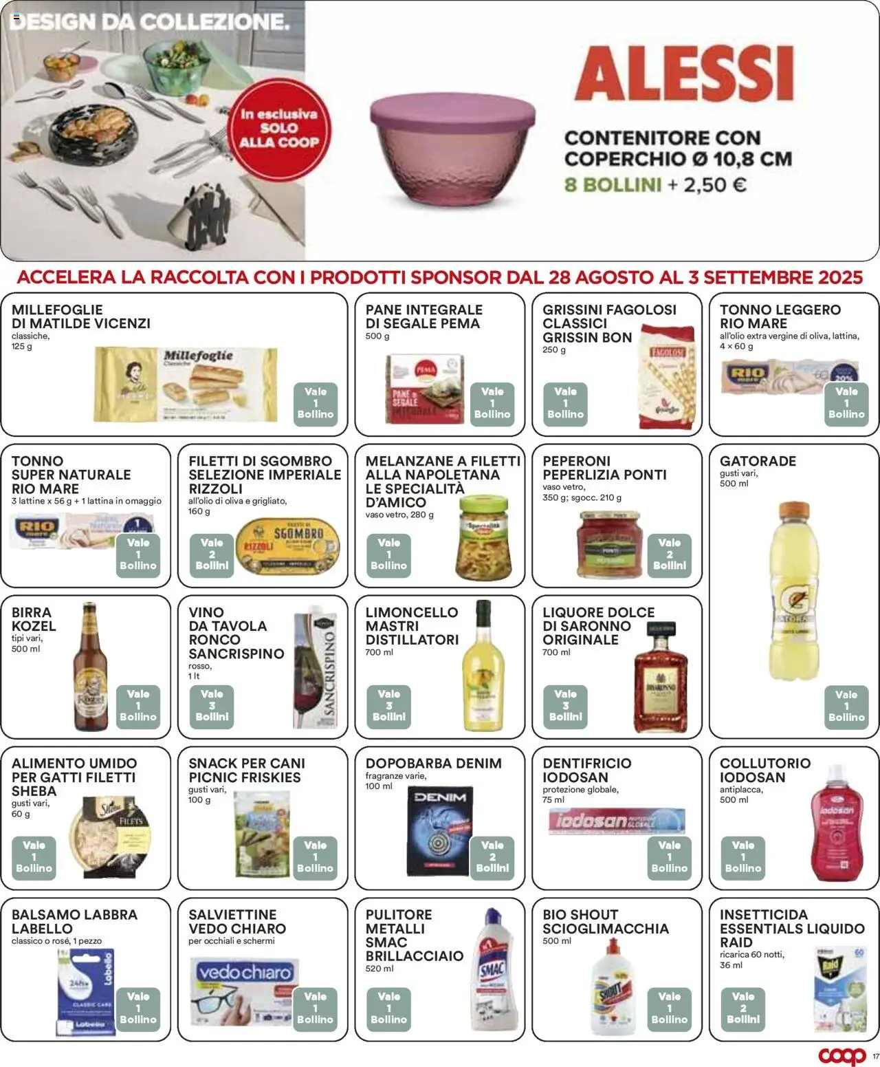 Volantino COOP del 21.08.2025 | Pagina: 17 | Prodotti: Peperoni, Tonno, Melanzane, Vaso