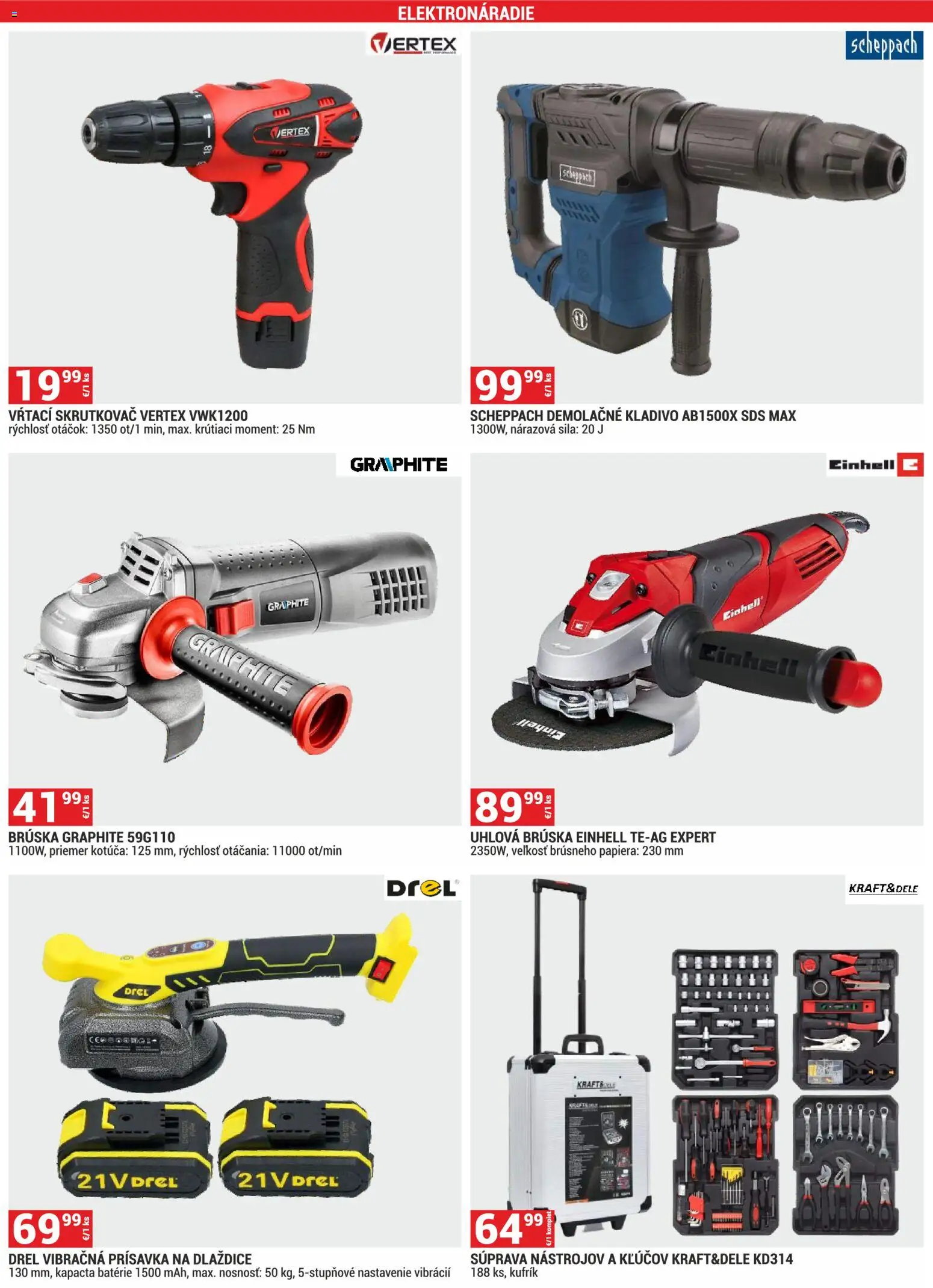 Nové Merkury Market akcie – leták je platný od 02.01.2026 | Strana: 22 | Produkty: Skrutkovač, Uhlová brúska