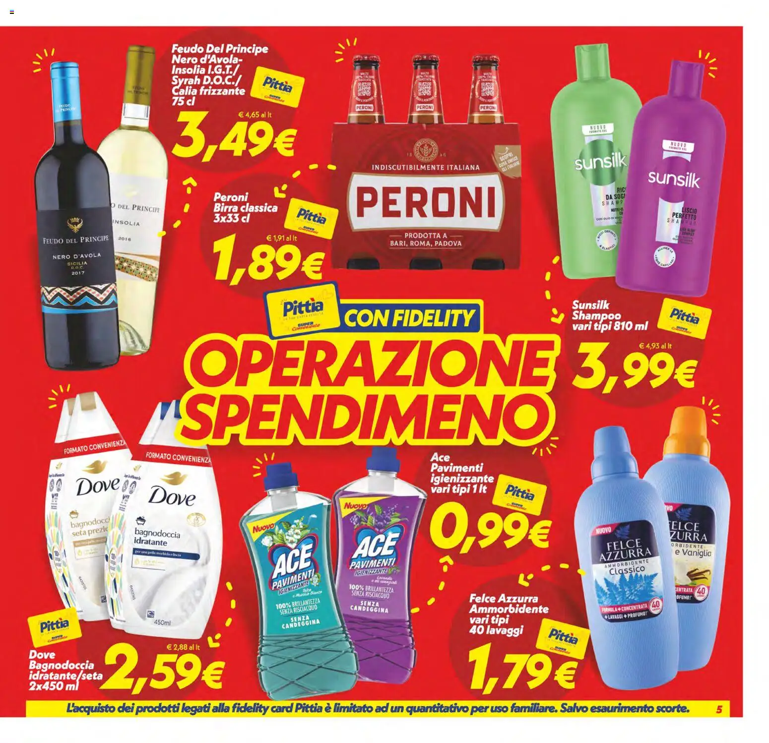 Volantino SuperConveniente del 13.02.2026 | Pagina: 5 | Prodotti: Shampoo, Birra, Ammorbidente, Profumo