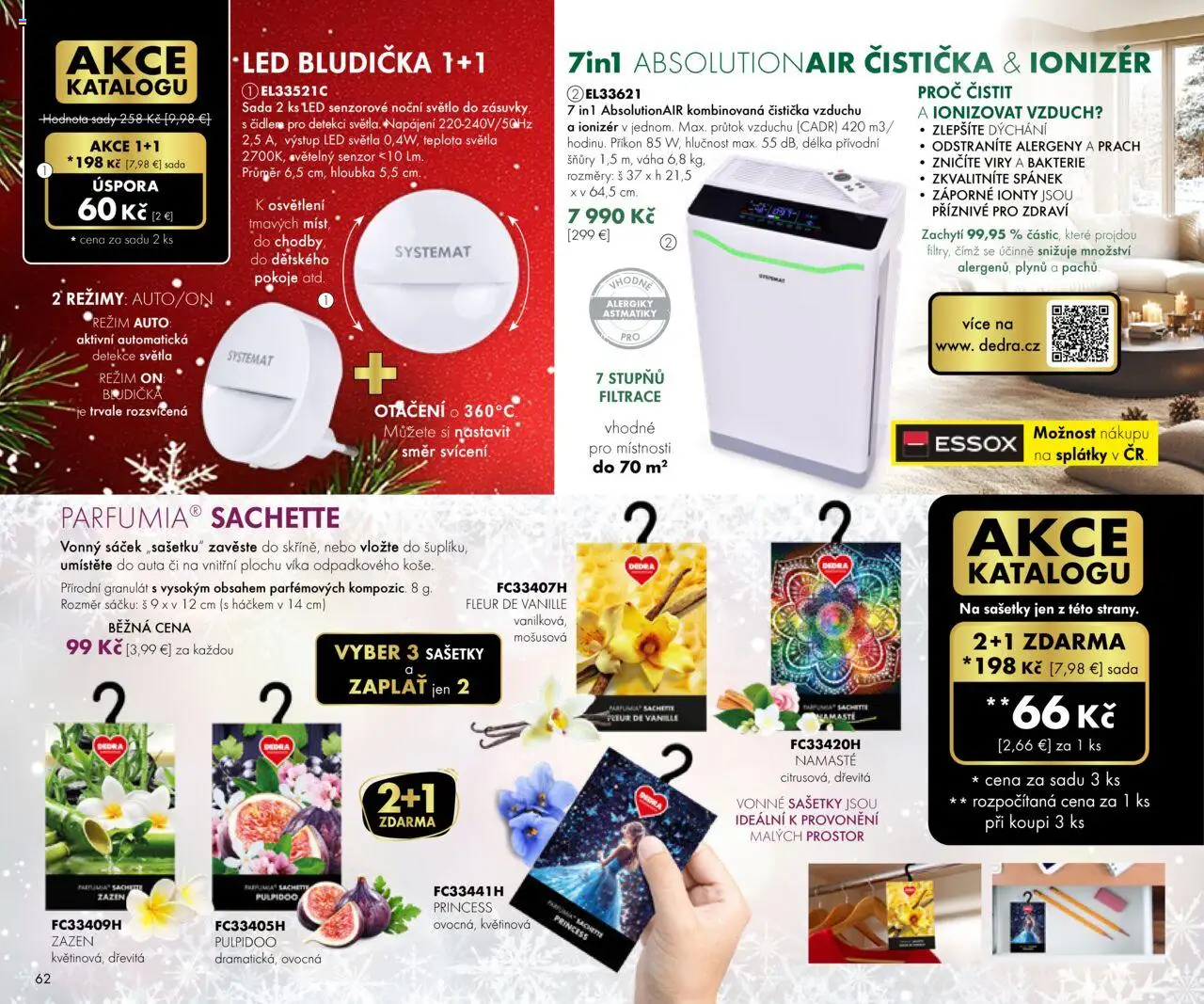 Nové Dedra akcie – leták je platný od 19.09.2025 | Strana: 62 | Produkty: Led svetlá, Čistička vzduchu, Svetlo, Svetlá
