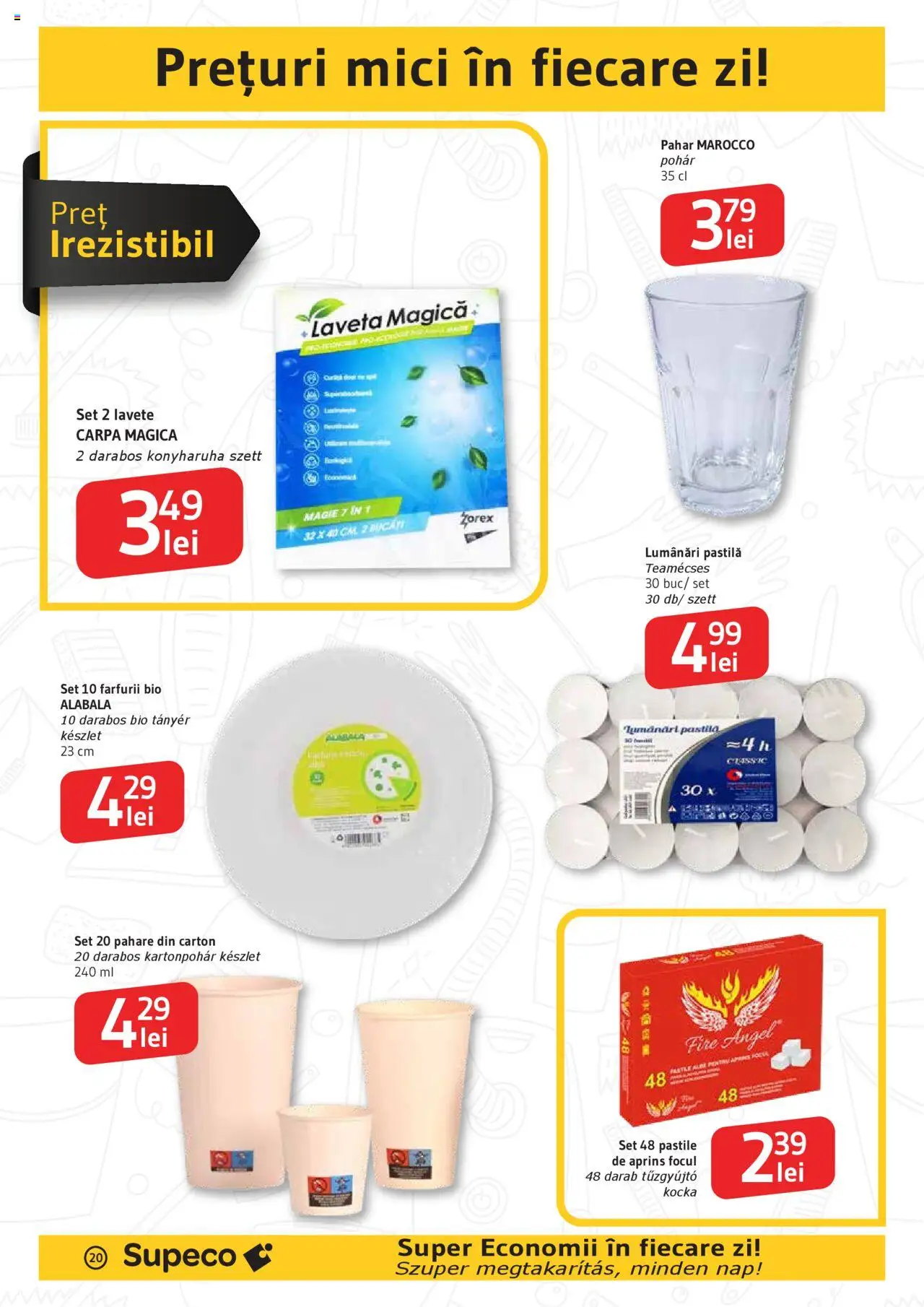 Noul catalog Supeco – valabil de la 16.10.2025 | Pagină: 20 | Produse: Şerit ödül, Pahare, Mici, Lavete