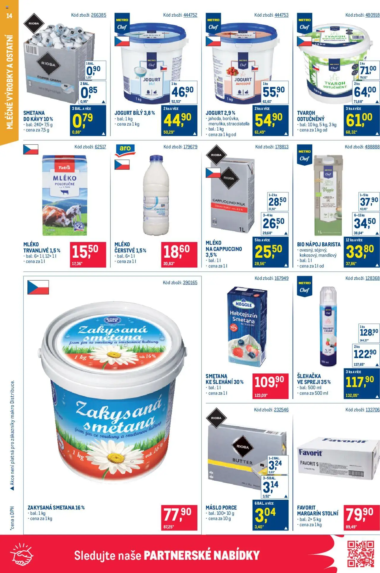 Makro leták - Gastronomie od 10.09.2025 | Strana: 14 | Produkty: Máslo, Tvaroh, Zakysaná smetana, Cappuccino