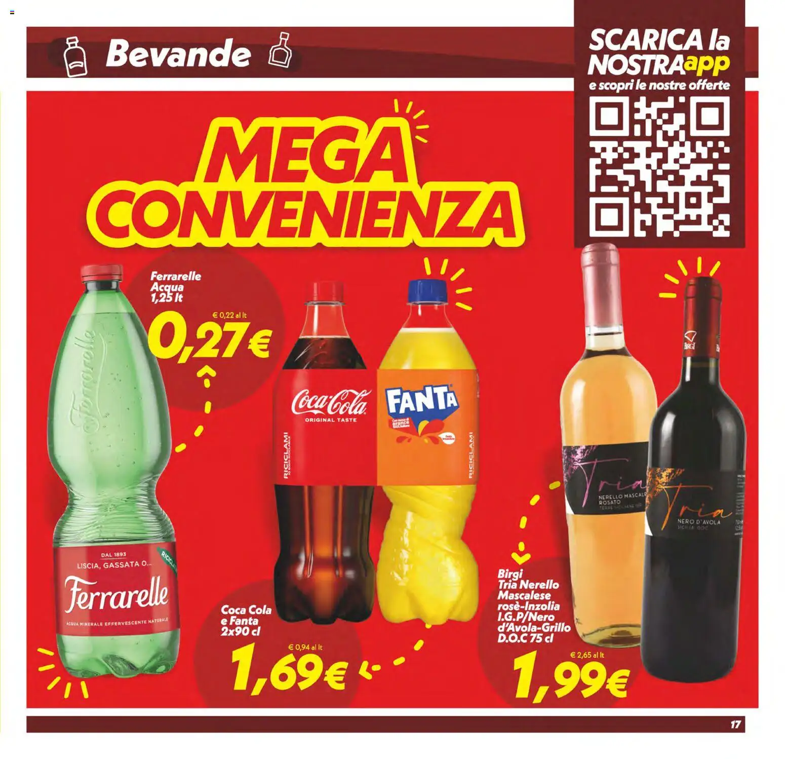 Volantino SuperConveniente del 23.01.2026 | Pagina: 17 | Prodotti: Acqua, Fanta, Ferrarelle, Coca Cola