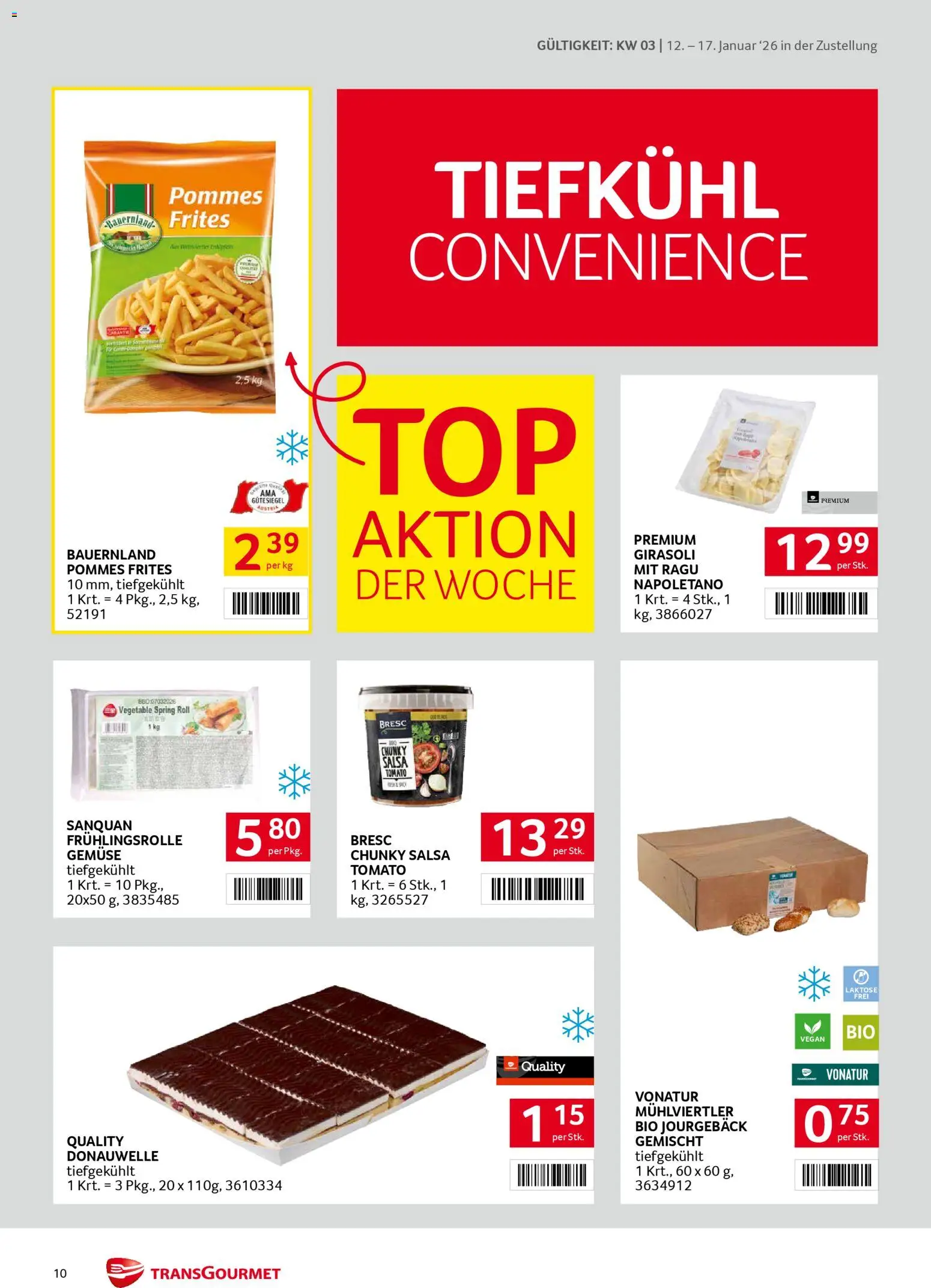 Transgourmet Zustellaktion gültig ab 12.01.2026 | Seite: 10 | Produkte: Gemüse