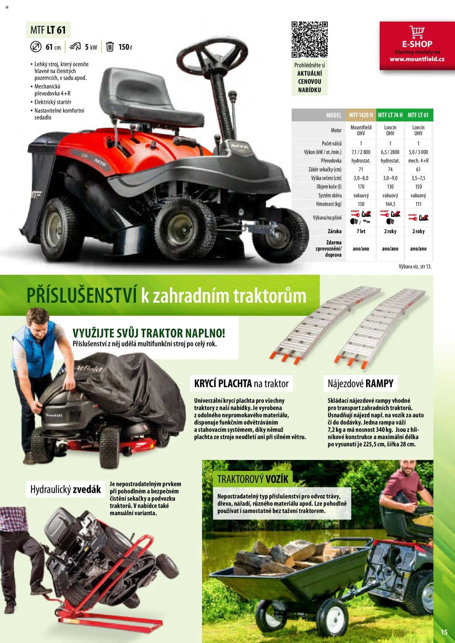 Mountfield katalog od 02.04.2026 | Strana: 15 | Produkty: Hydraulický zvedák, Modely, Plachta