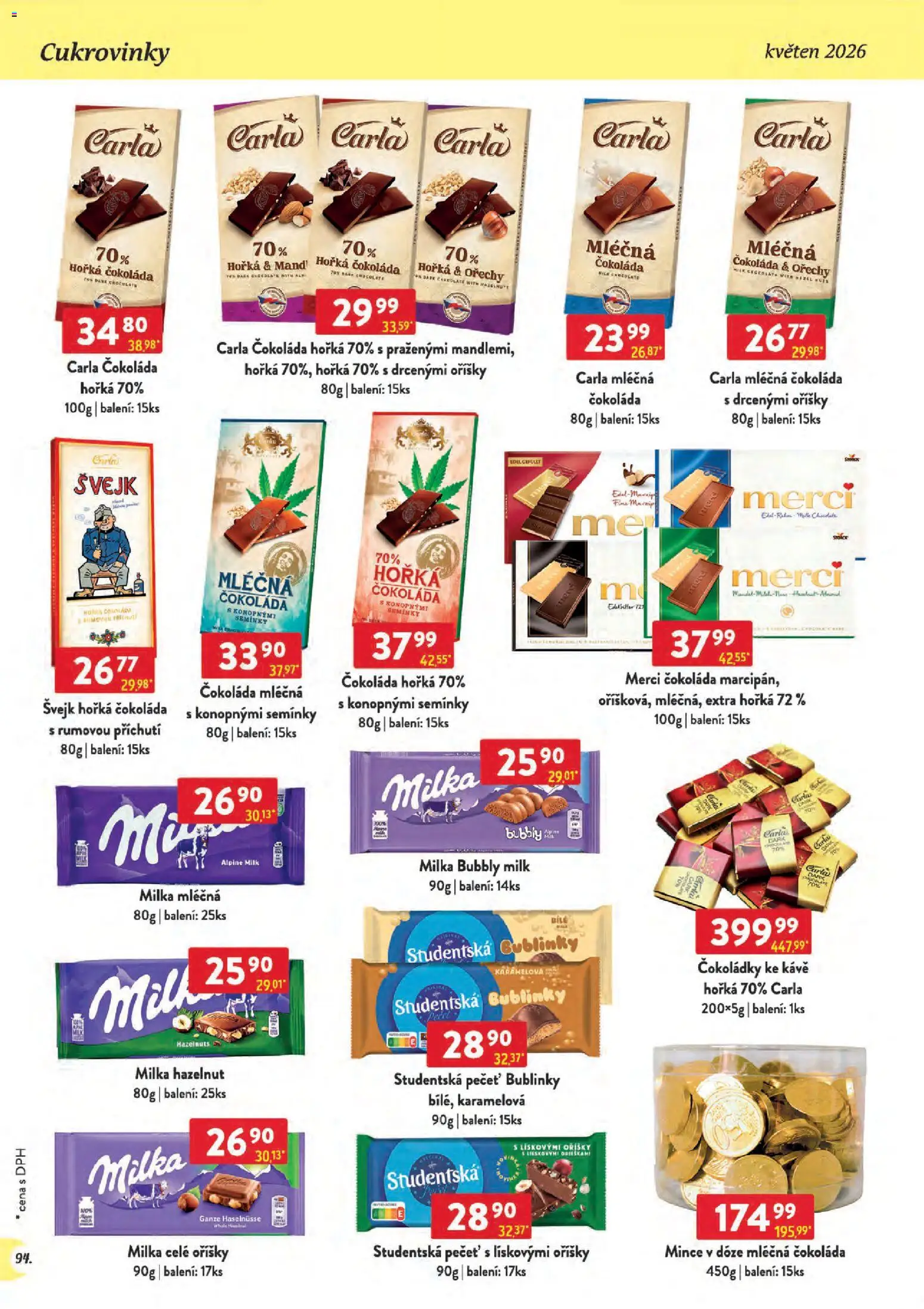 Astur & Qanto leták - Velkoobchod 05/2026 od 01.05.2026 | Strana: 94 | Produkty: Čokoláda, Ořechy, Studentská pečeť, Milk chocolate