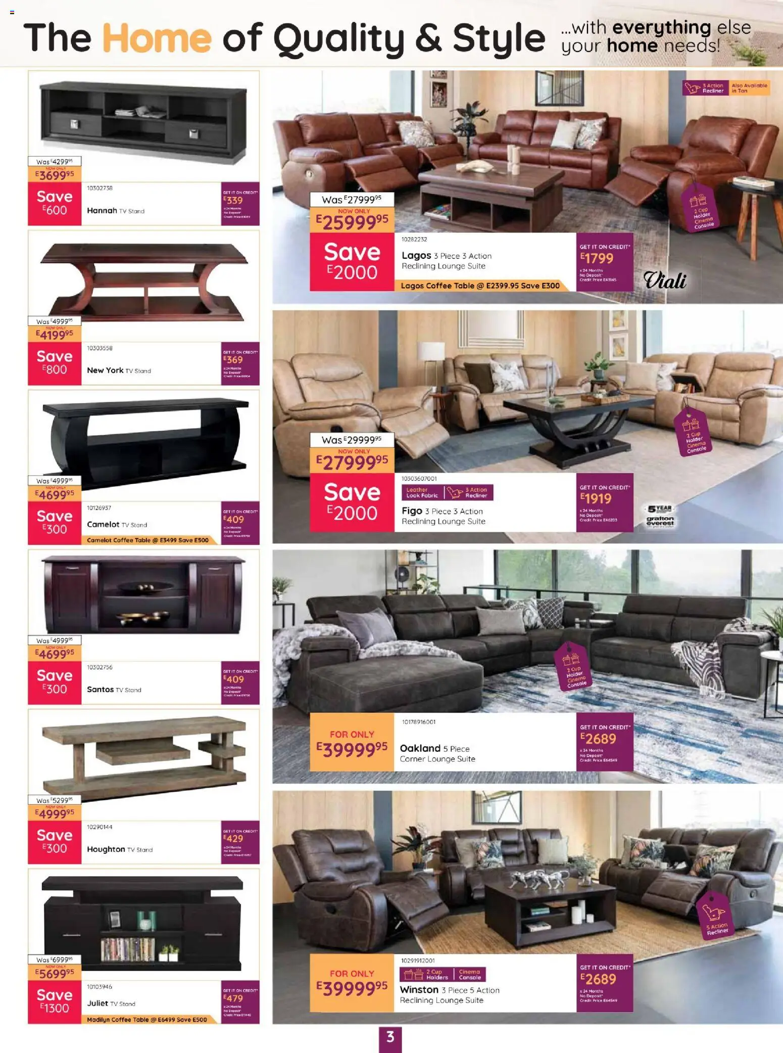 New Bradlows catalogue – valid from 15.01.2026 | Page: 3 | Products: Coffee table, Table, Lounge suite, Coffee