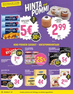 Halpa Halli-mainoslehti voimassa 28.02.2026 alkaen | Sivu: 4 | Tuotteet: Kalapuikot, Voi, Persikka, Keksit