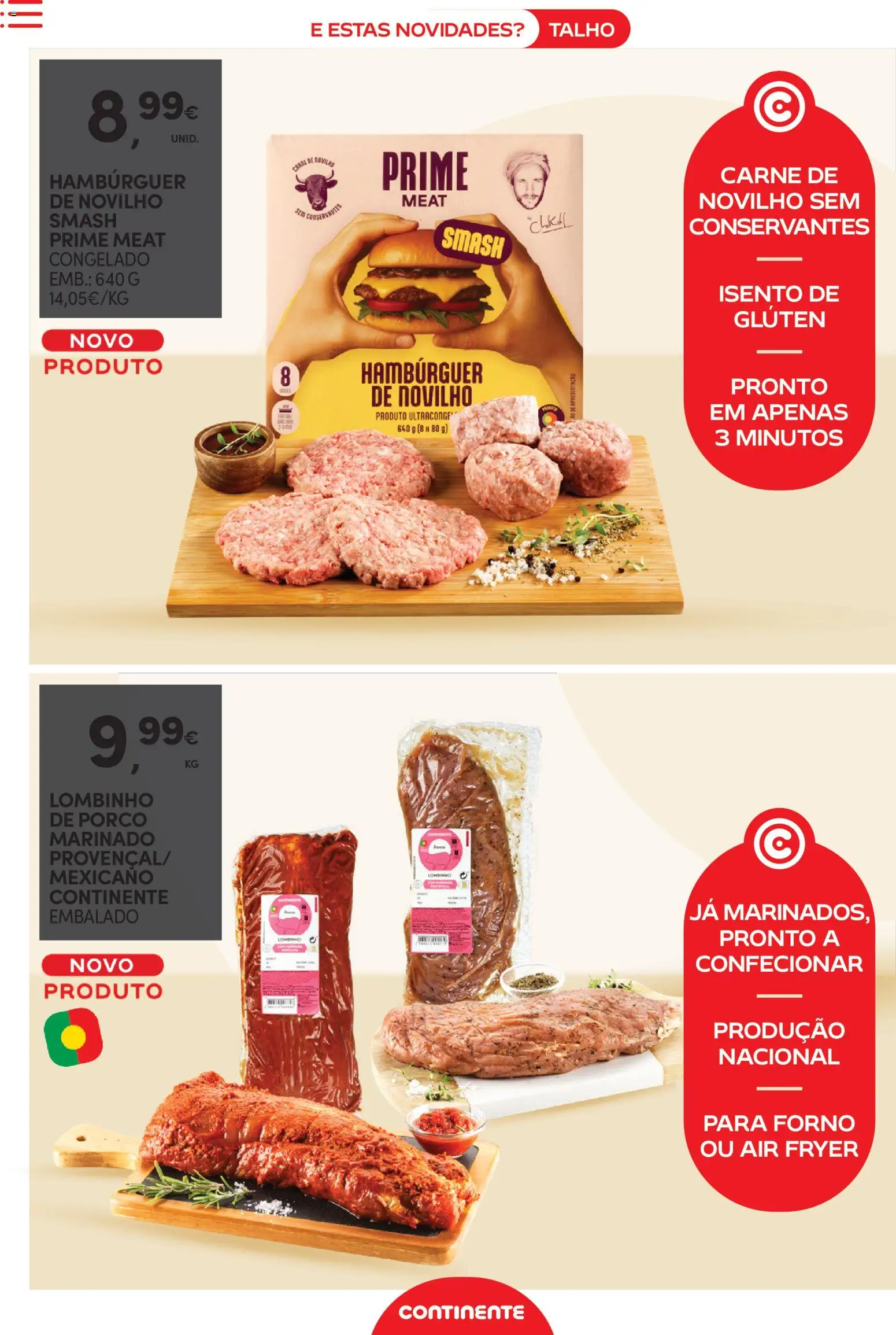 Continente - Novidades de que toda a gente gosta │ válido de 10.02.2026 | Página: 4 | Produtos: Forno, Air fryer, Hambúrguer, Carne