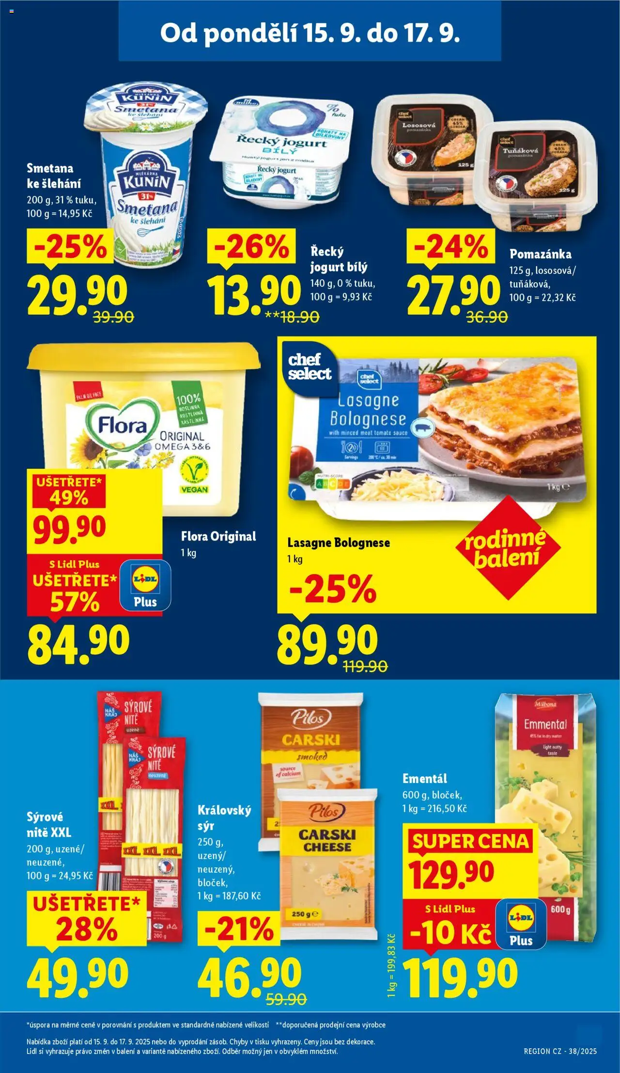 Lidl leták od 15.09.2025 | Strana: 25 | Produkty: Sýr, Omega, Pomazánka, Lasagne