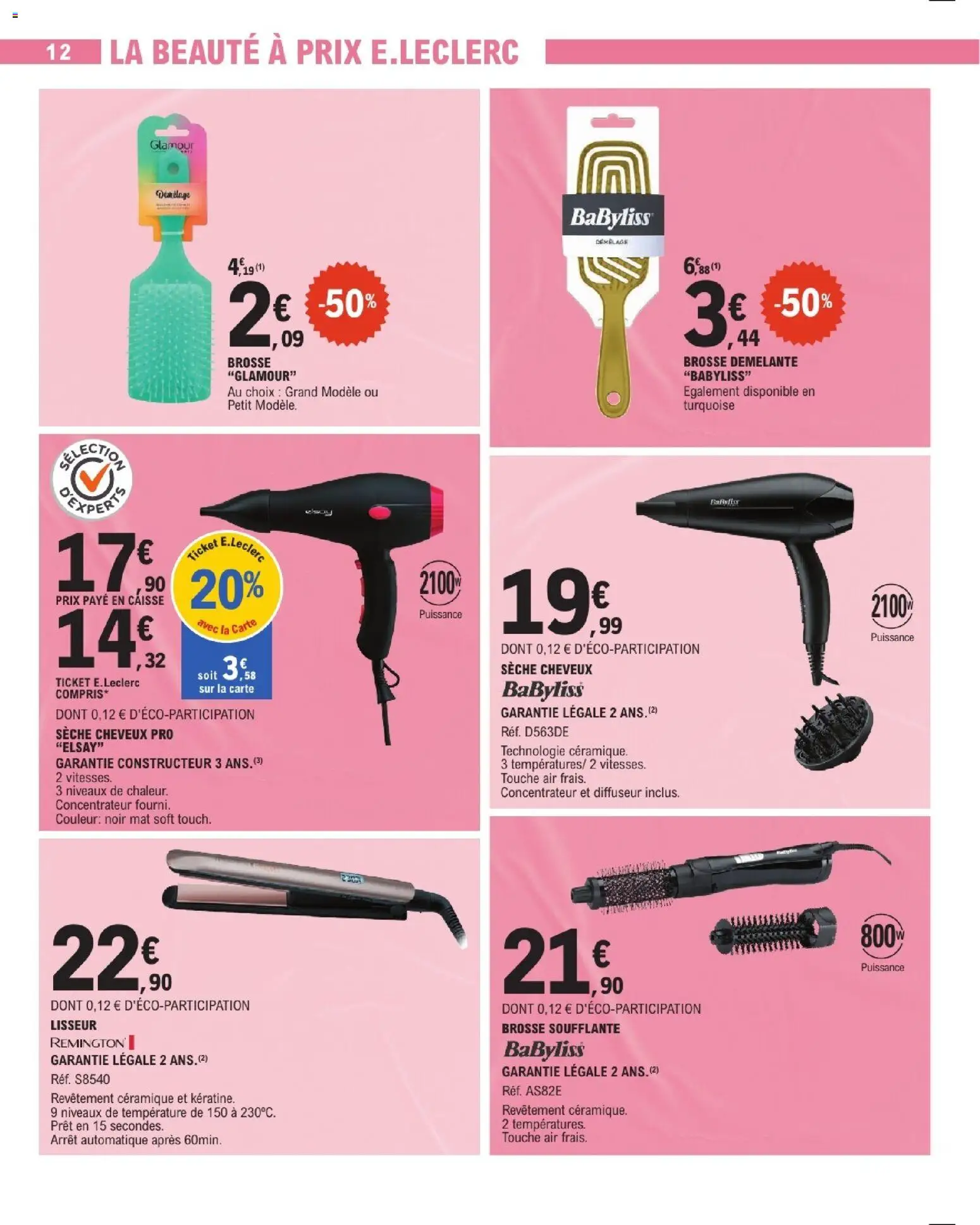 {H1} | Page: 12 | Produits: Diffuseur, Lisseur, Brosse