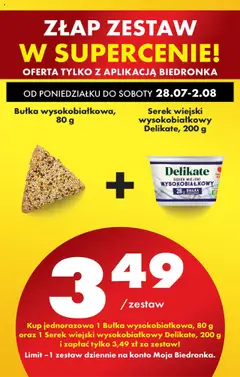 Biedronka gazetka od 28.07.2025 | Strona: 4 | Produkty: Serek, Bułka, Serek wiejski, Serek wiejski wysokobiałkowy