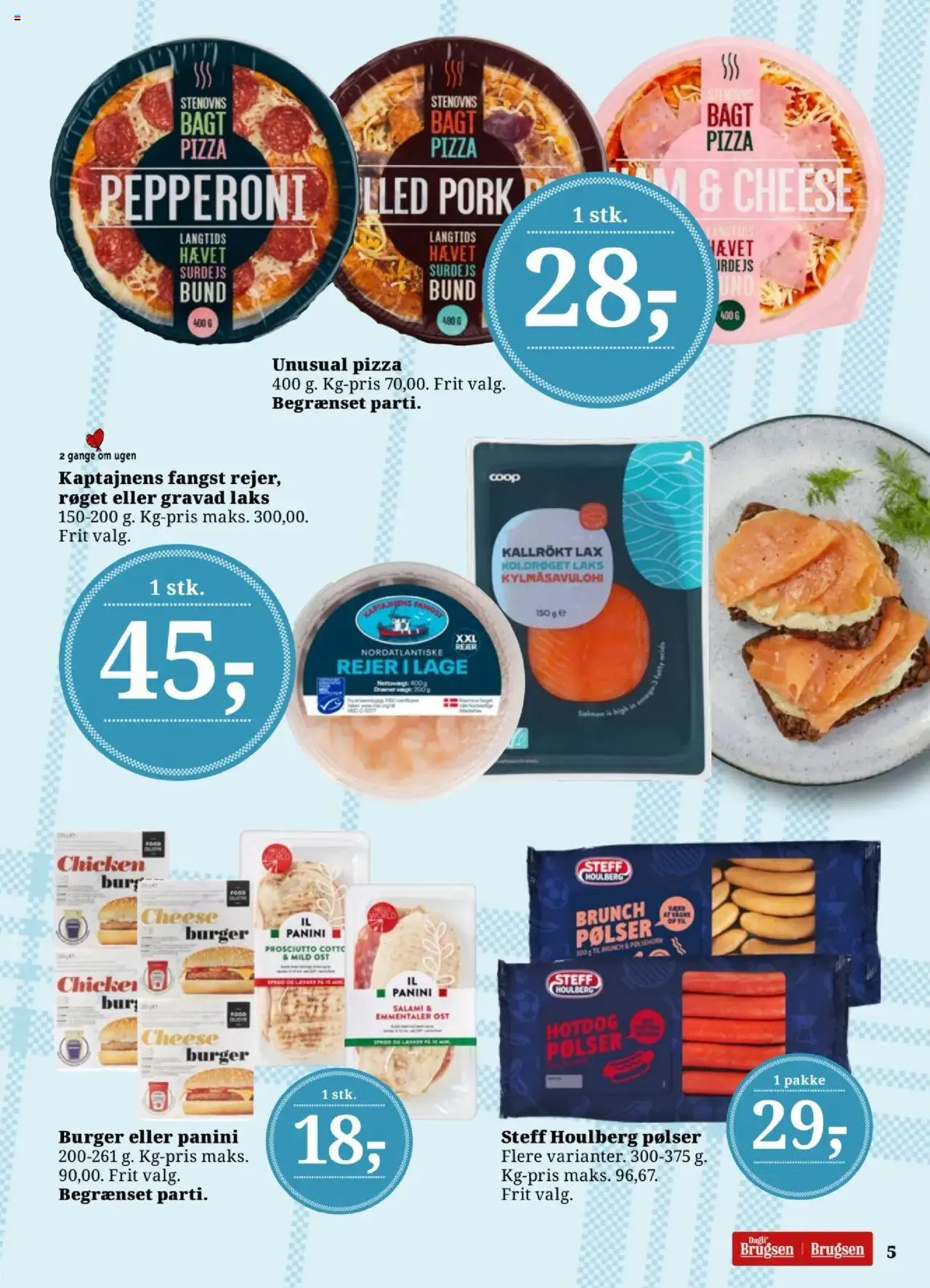Dagli'Brugsen tilbudsavis – gyldig fra 12.09.2025 | Side: 5 | Produkter: Ost, Pølser, Pølsehorn, Salami