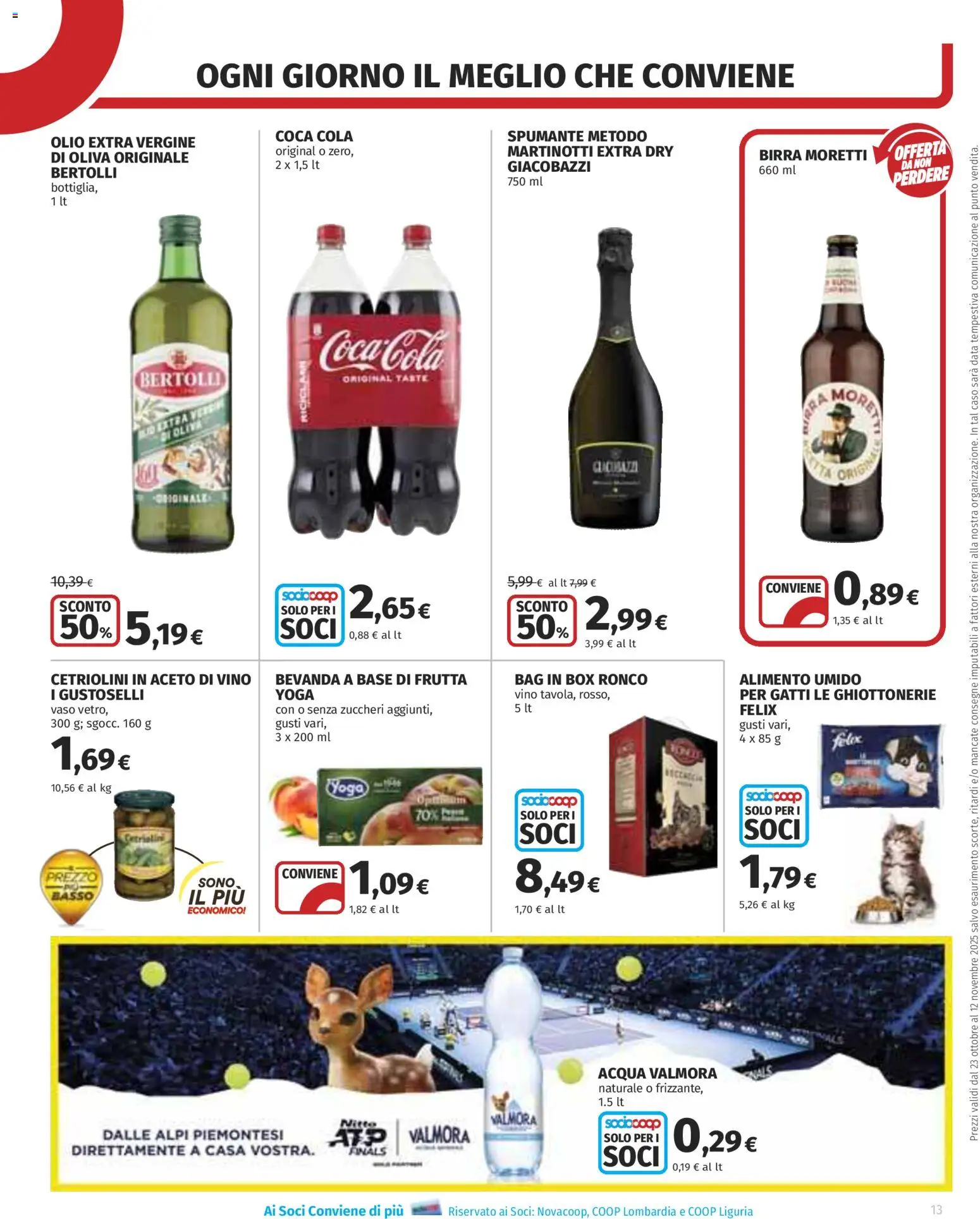 Volantino COOP del 23.10.2025 | Pagina: 13 | Prodotti: Birra, Olio, Vino, Birra Moretti
