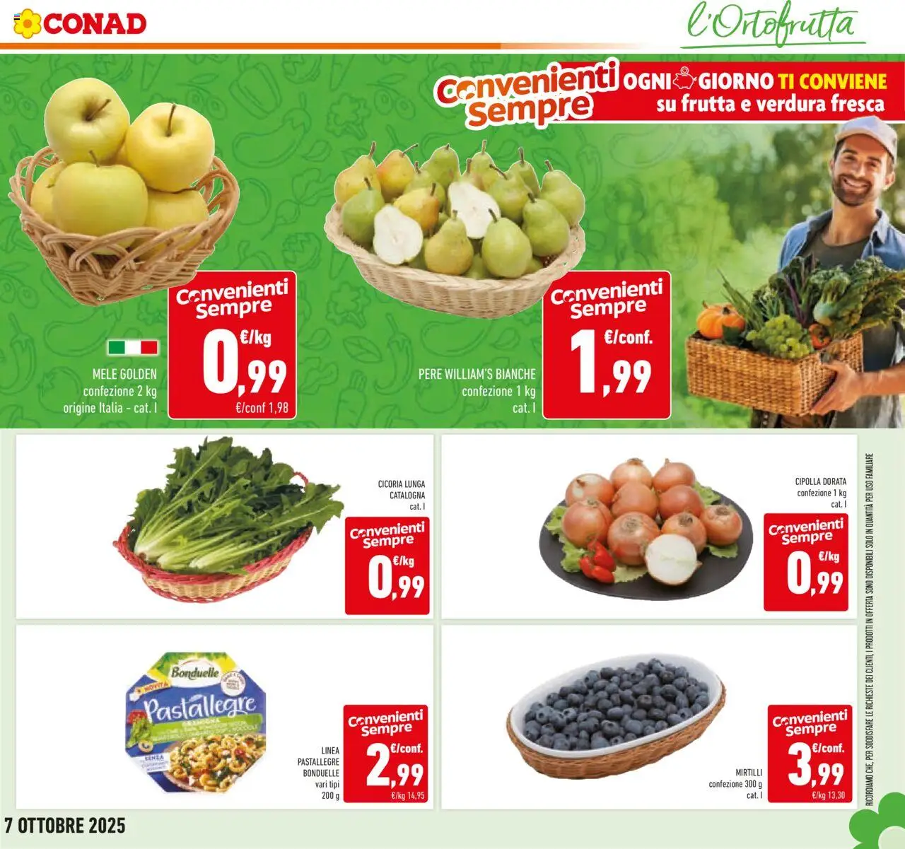 Volantino Conad del 24.09.2025 | Pagina: 9 | Prodotti: Mele, Frutta, Pasta, Mirtilli