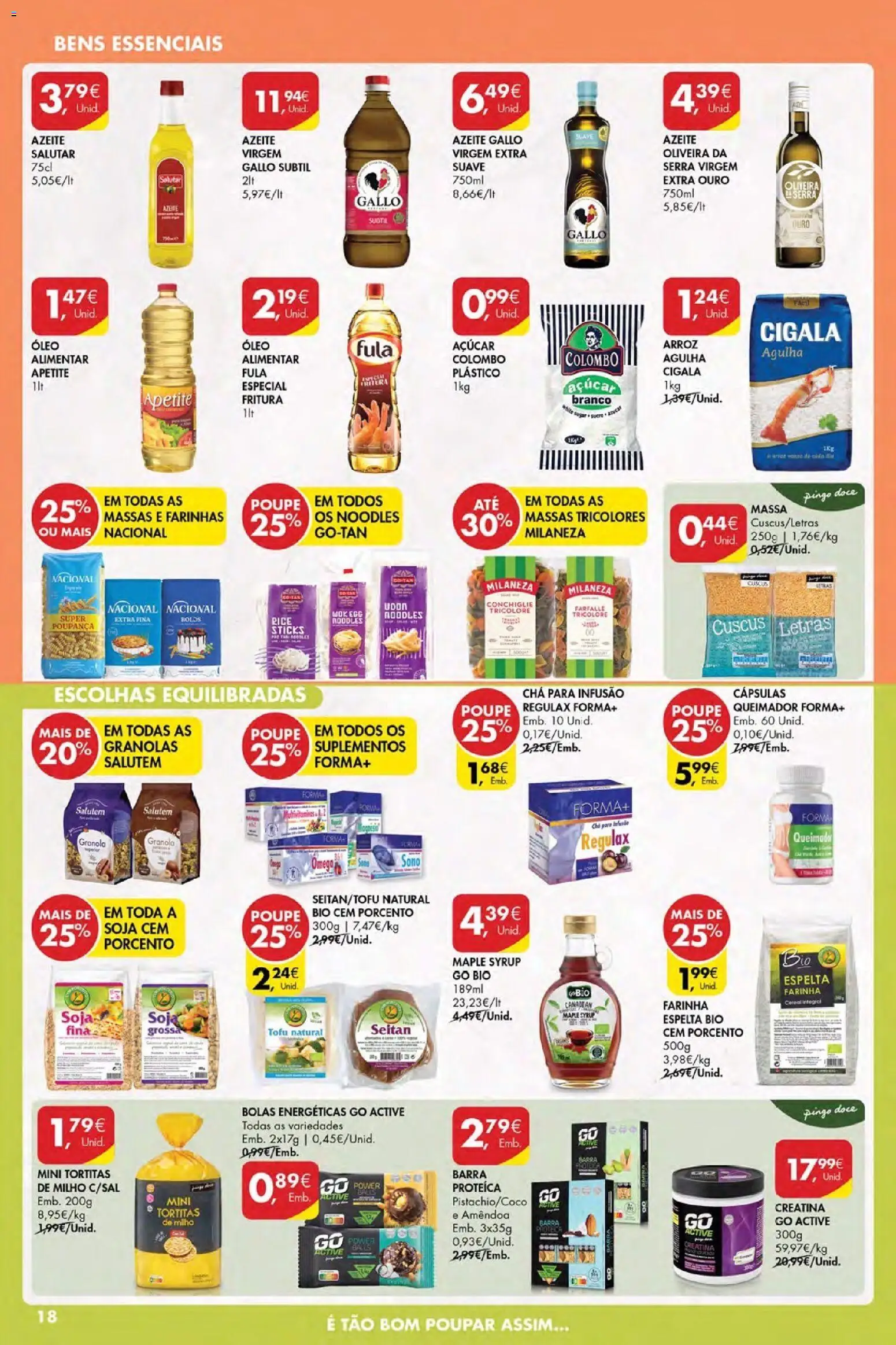 Pingo Doce Poupe Esta Semana Açores │ válido de 12.03.2026 | Página: 18 | Produtos: Óleo, Chá, Massa, Milho