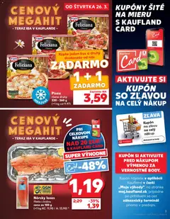 Kaufland SK akciós újság - amely érvényes a következő dátumtól: 26.03.2026 | Oldal: 3 | Termékek: Body, Chorizo, Pizza, Só