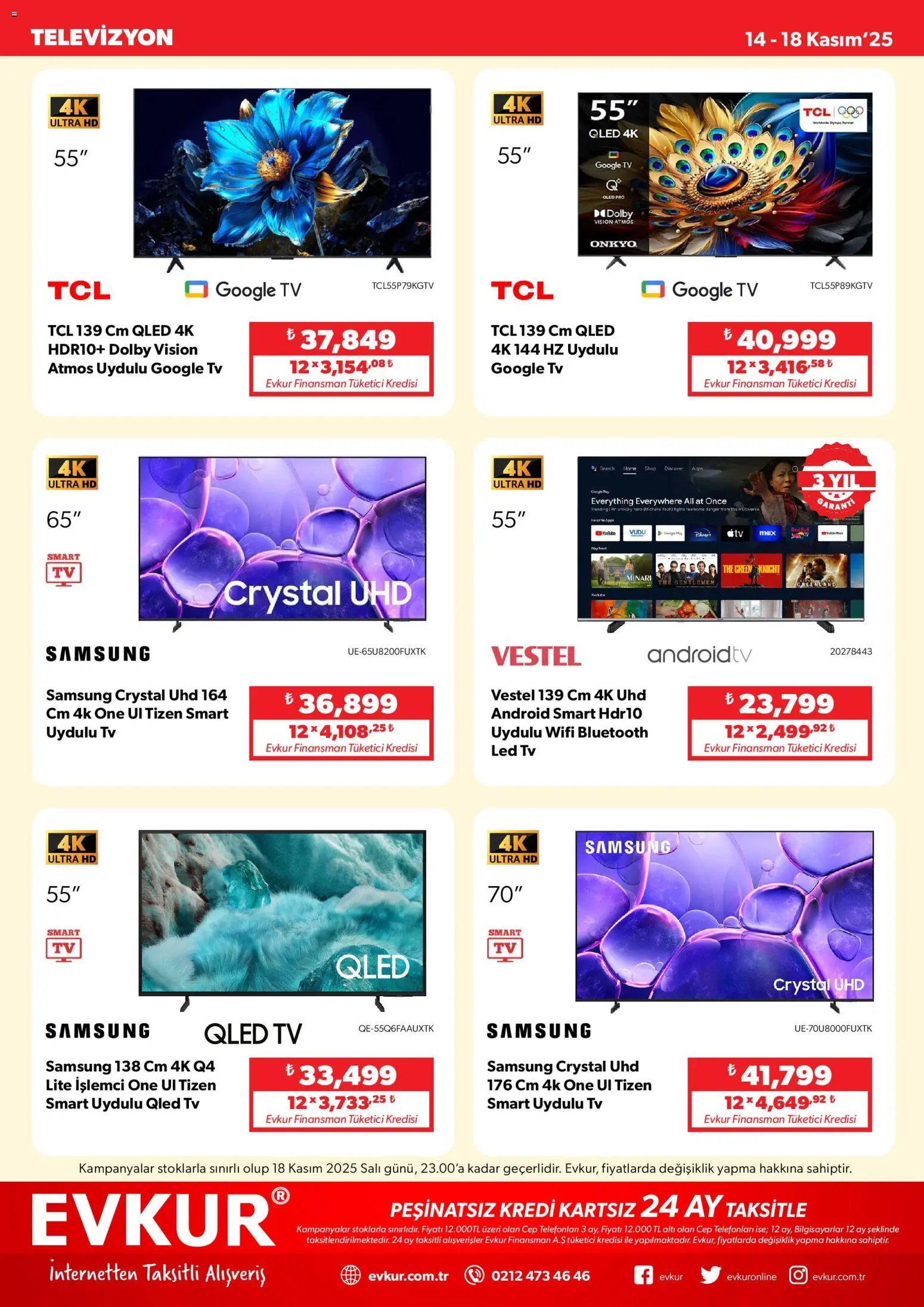 Evkur Muhteşem Fırsatlar - 14.11.2025 tarihinden itibaren geçerlidir | Sayfa: 3 | Ürünler: TV, Televizyon