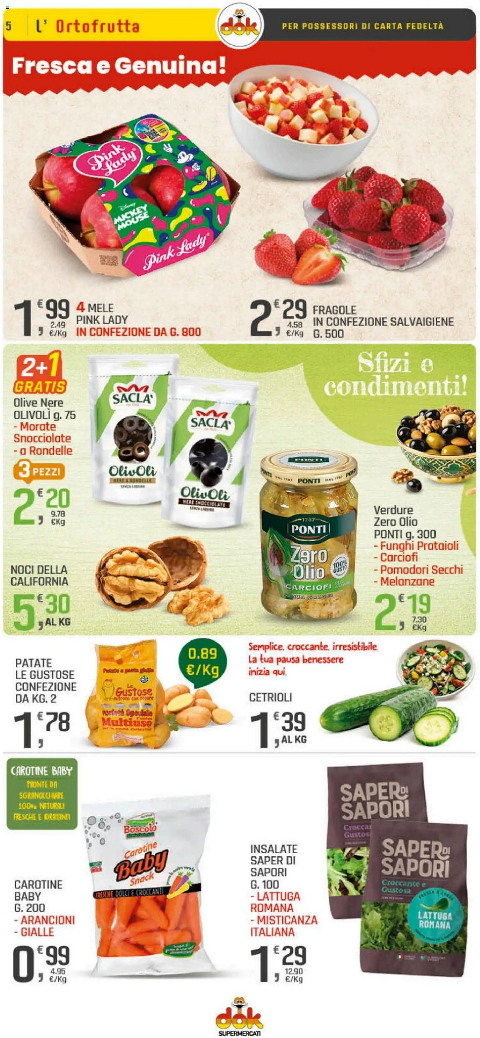 Volantino DOK del 20.04.2026 | Pagina: 5 | Prodotti: Mele, Pomodori, Mouse, Lattuga