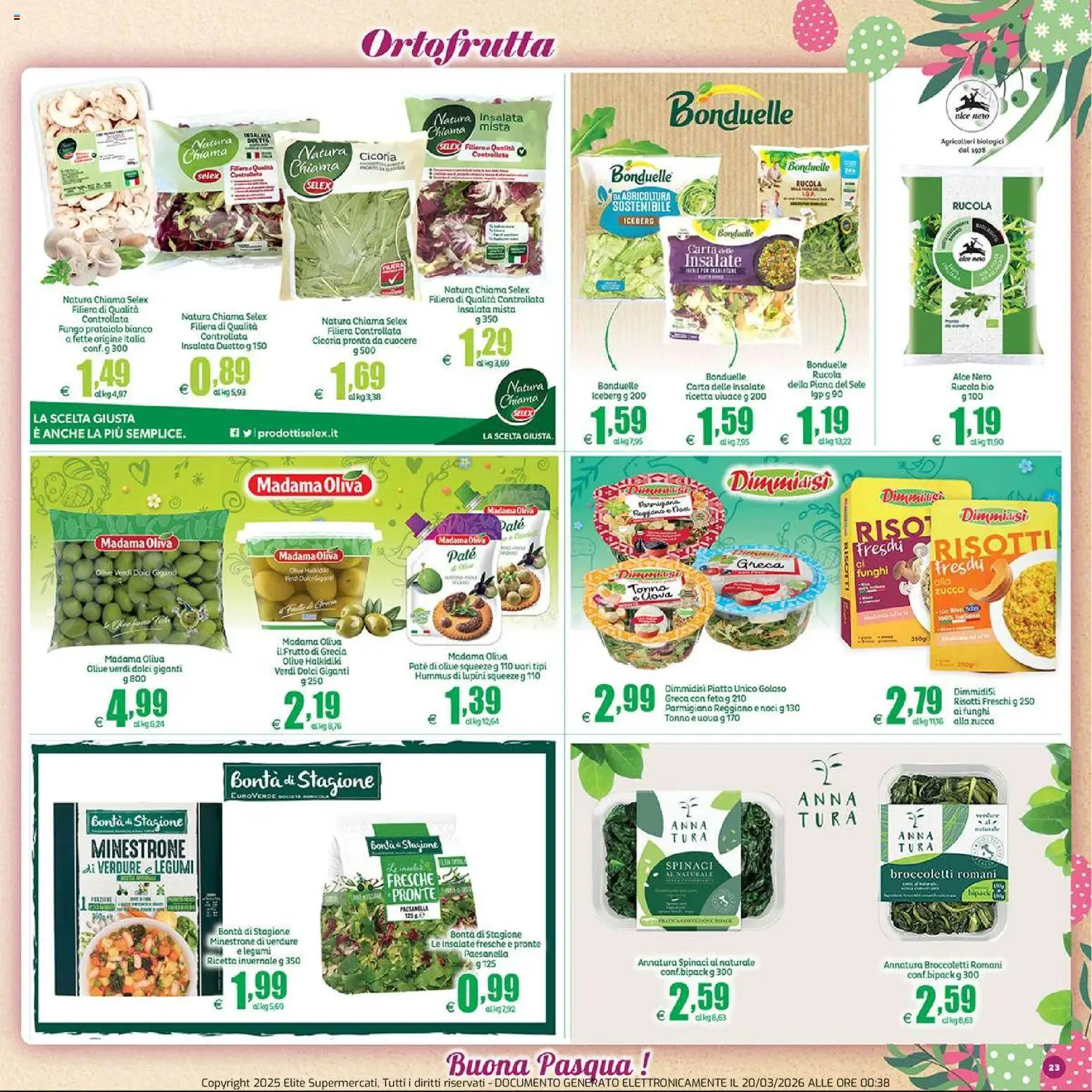 Volantino Elite Supermercati del 20.03.2026 | Pagina: 23 | Prodotti: Paté, Insalata, Noci, Zucca