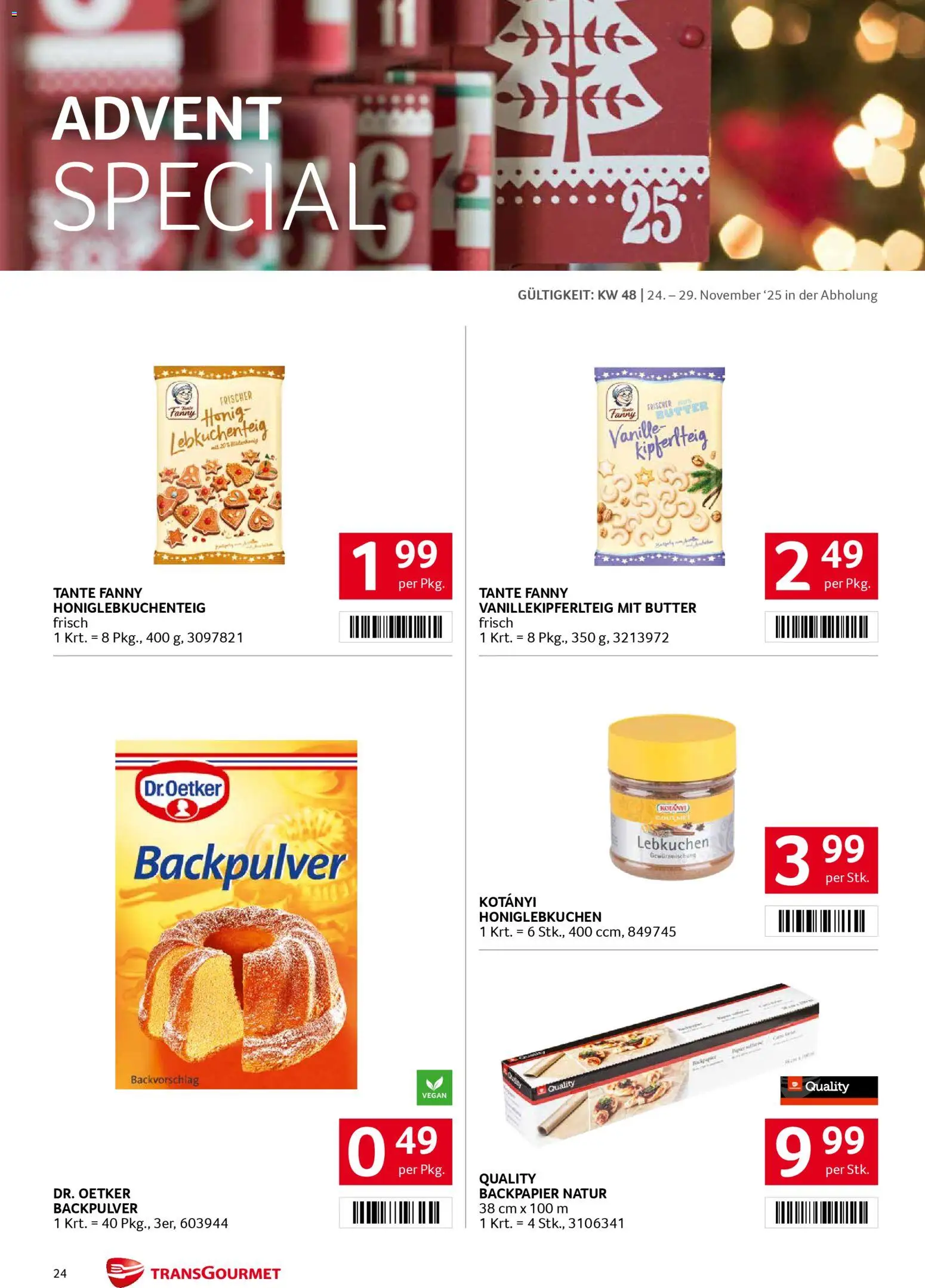 Transgourmet Flugblatt gültig ab 24.11.2025 | Seite: 24 | Produkte: Butter