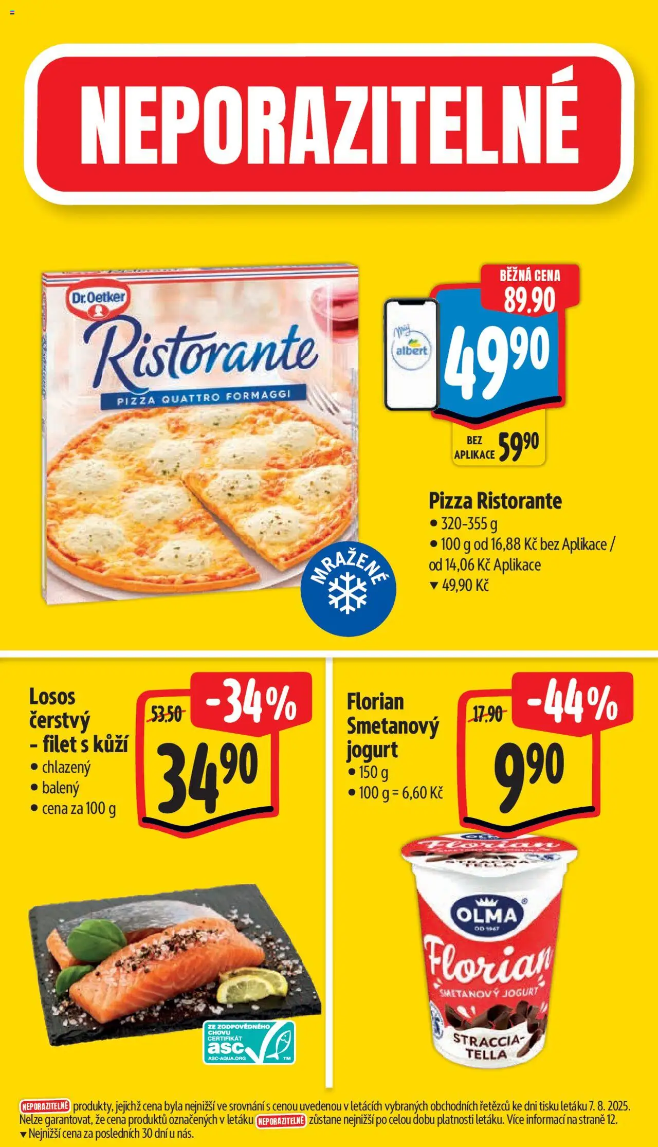 Albert leták - Supermarket od 13.08.2025 | Strana: 3 | Produkty: Pizza Quattro Formaggi, Jogurt, Losos, Pizza Ristorante