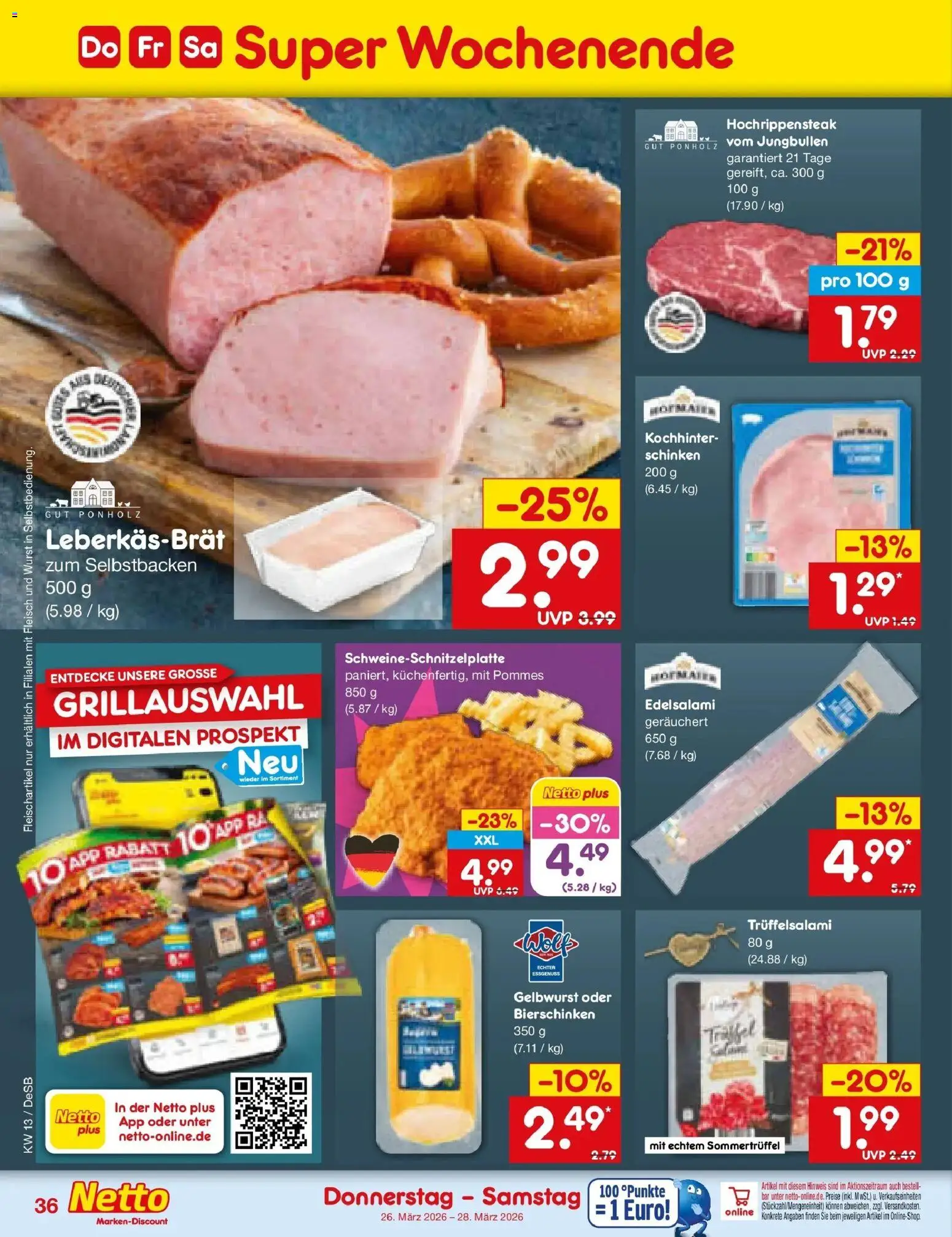 Netto Marken-Discount Prospekt Waiblingen-Bittenfeld	 – gültig ab 23.03.2026 | Seite: 52 | Produkte: Pommes, Wurst, Schinken, Fleisch