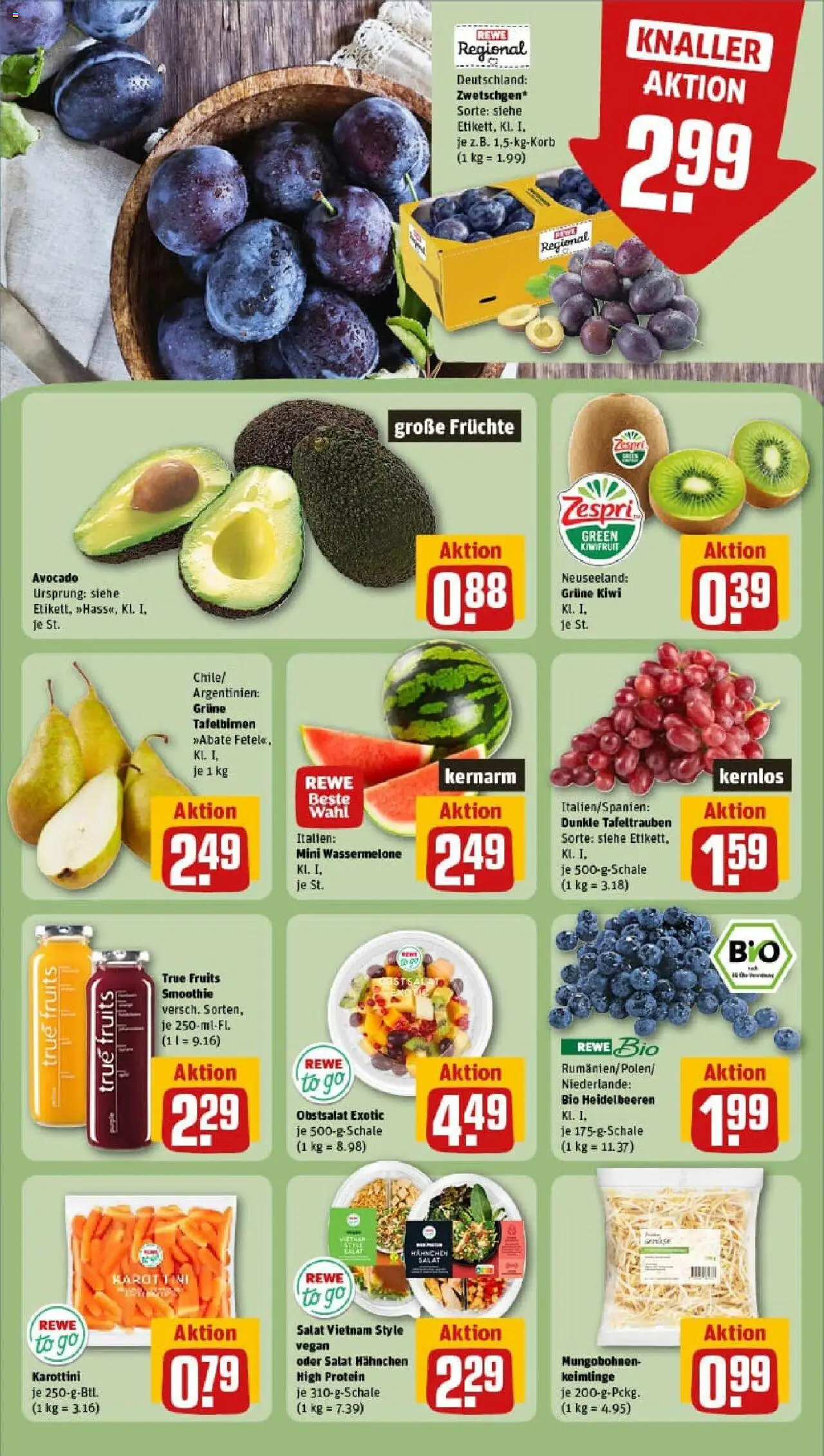 Rewe prospekt Berlin / Steglitz	 - gültig ab dem 27.07.2025 | Seite: 10 | Produkte: Hahnchen, Avocado, Wassermelone, Salat