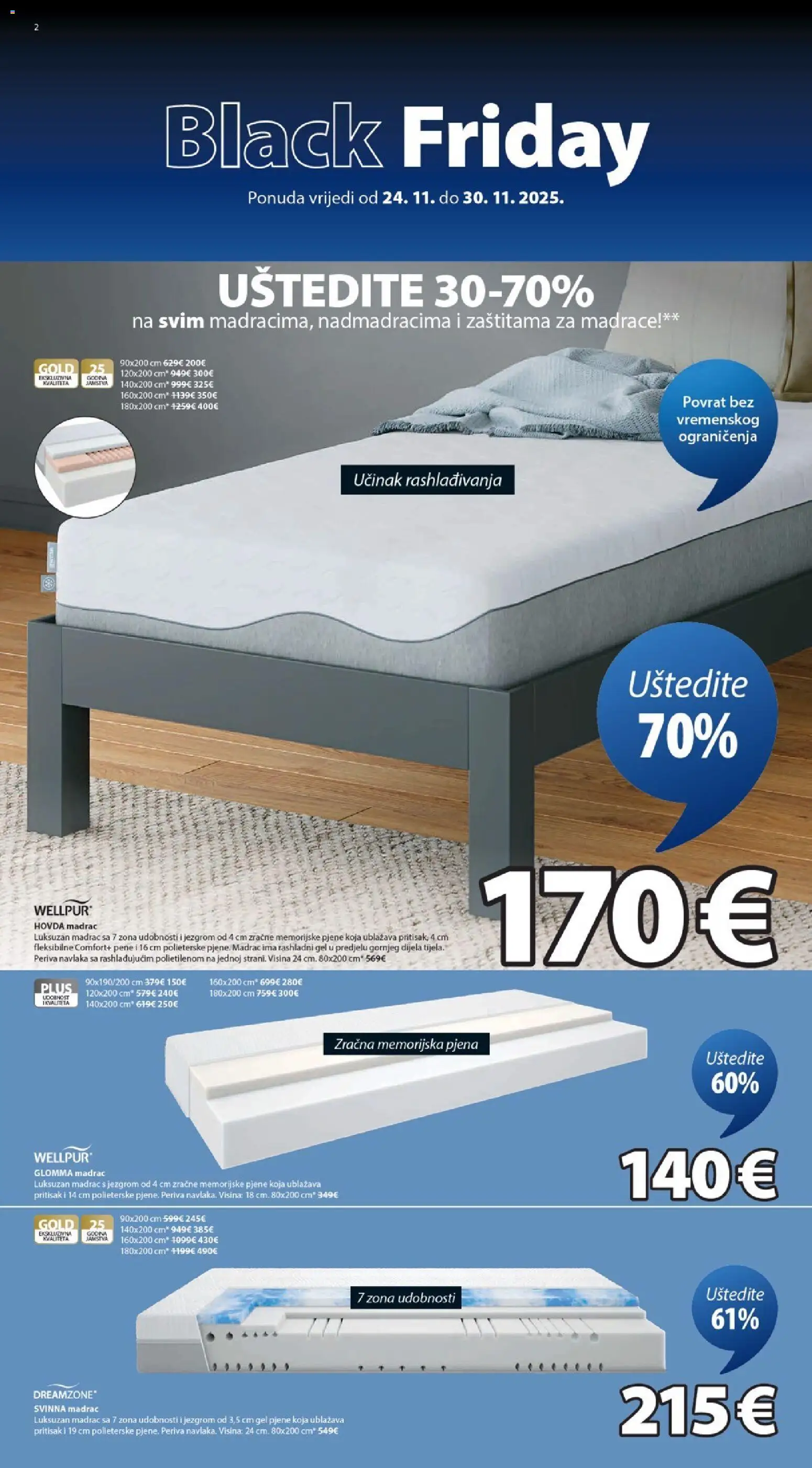 JYSK katalog | vrijedi od 24.11.2025 | Stranica: 2 | Proizvodi: Madrac