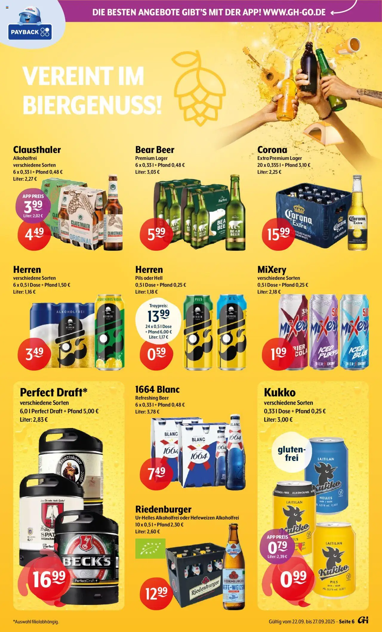 Getränke Hoffmann Prospekt 	 – gültig ab 22.09.2025 | Seite: 6 | Produkte: Bier, Pils, Radler, Mixery
