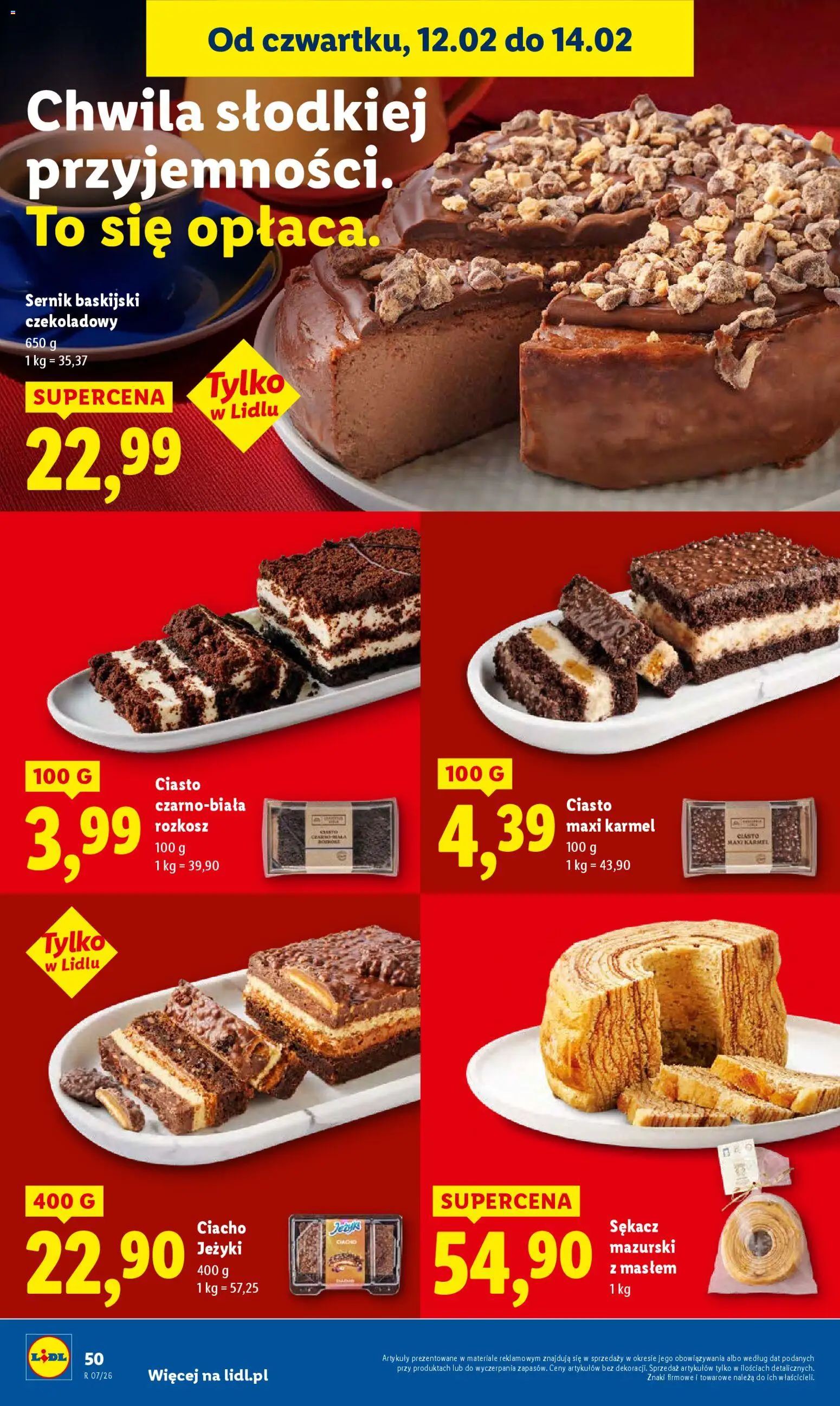 Lidl Gazetka od 12.02.2026 | Strona: 50 | Produkty: Ciasto