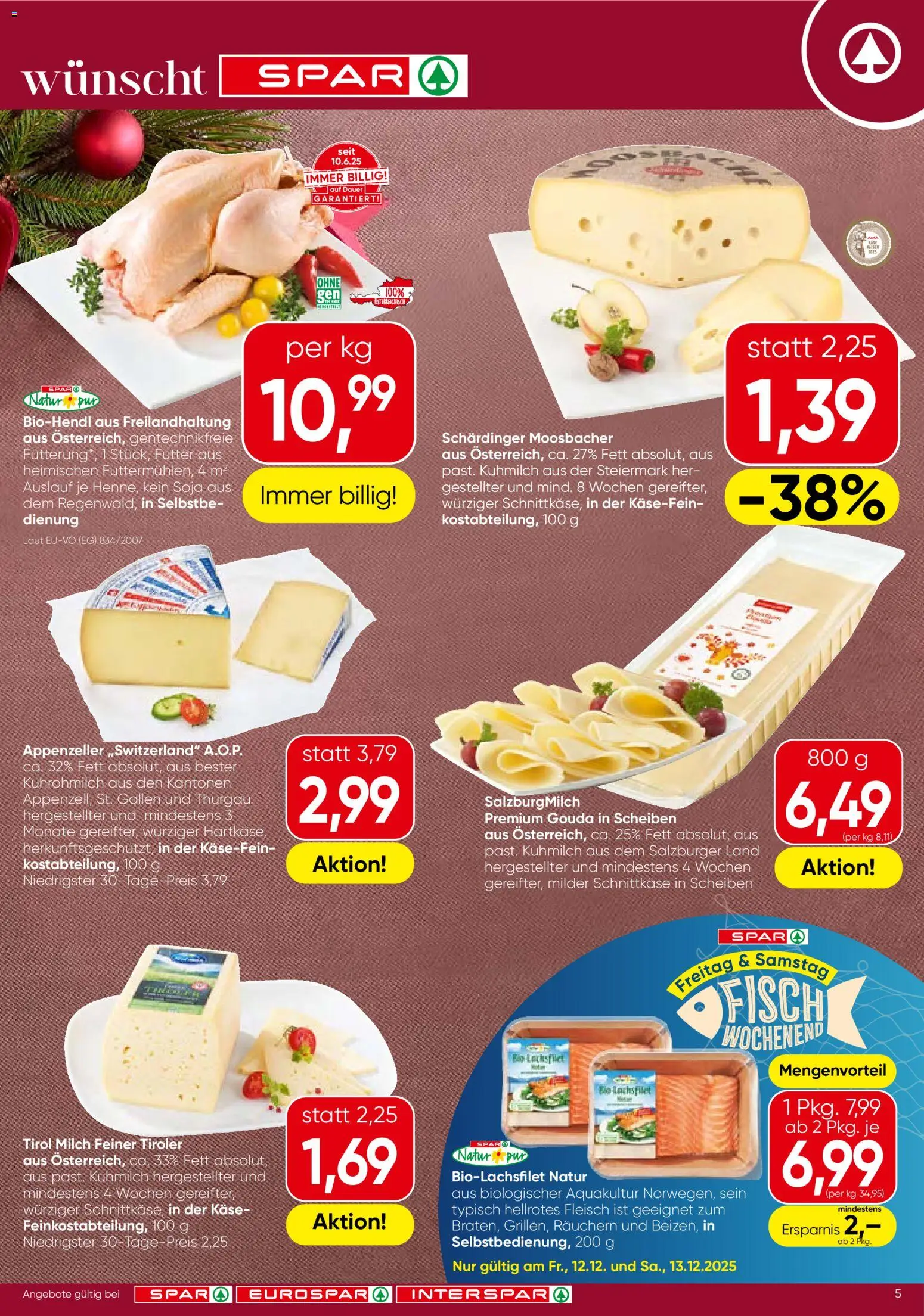 Spar - Steiermark Flublatt gültig ab 11.12.2025 | Seite: 5 | Produkte: Eis, Milch, Käse, Fisch