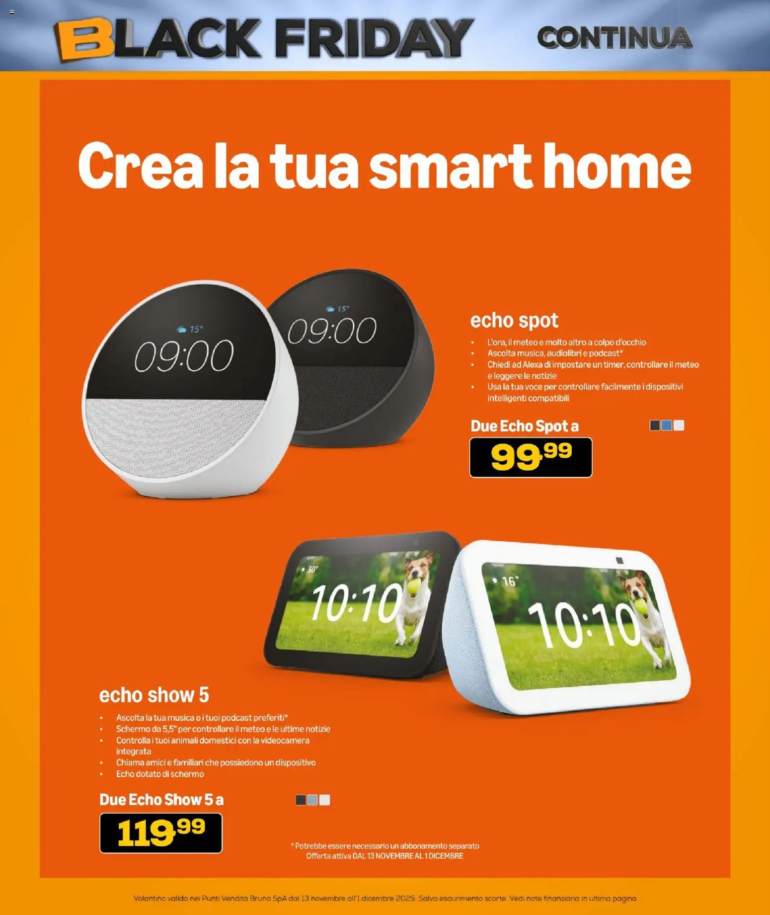 Volantino BRUNO del 13.11.2025 | Pagina: 44 | Prodotti: Schermo, Videocamera