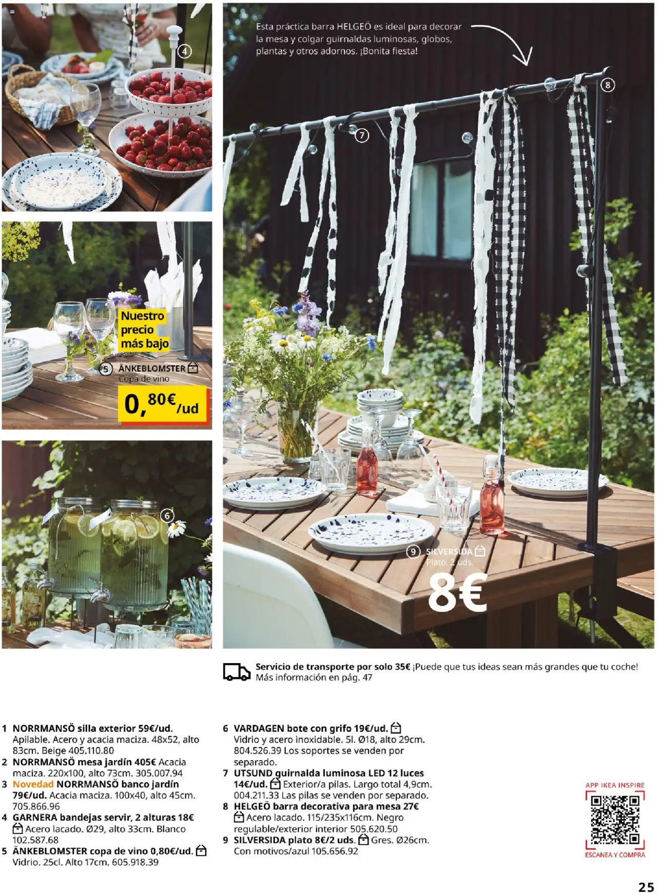 Catálogo IKEA Muebles de exterior │ válido desde el 04.02.2025 | Página: 25 | Productos: Vino, Mesa, Silla