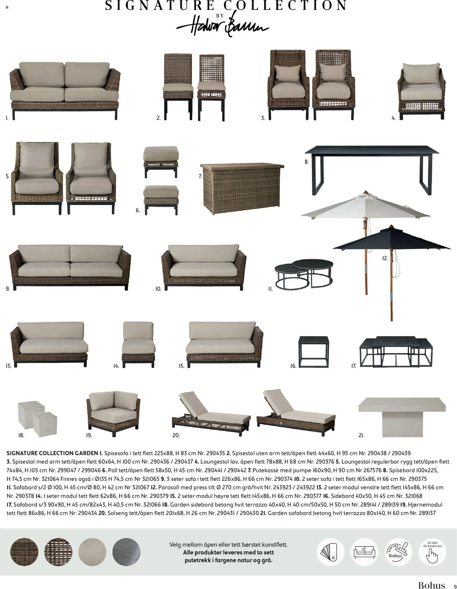 {H1} | Side: 9 | Produkter: Spisebord, Spisesofa, Solseng, Putetrekk