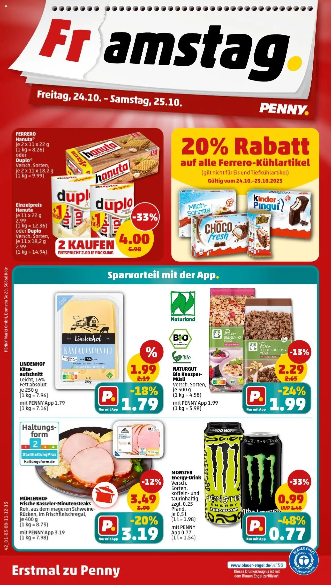 Penny - Berlin – gültig ab 20.10.2025 | Seite: 42 | Produkte: Milch, Energy, Käse, Monster
