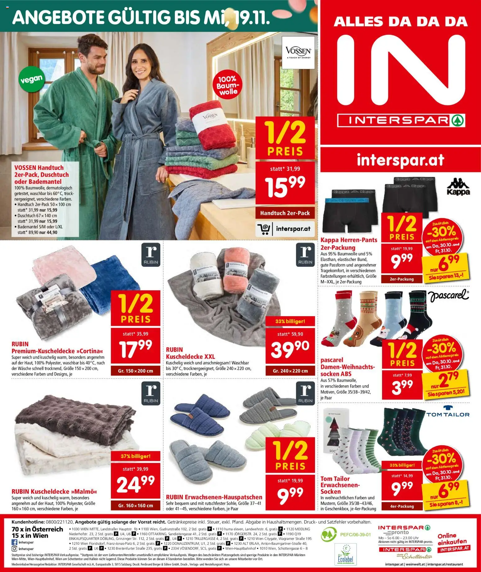Interspar Flugblatt - Wien gültig ab 30.10.2025 | Seite: 16 | Produkte: Socken, Bademantel, Uhr