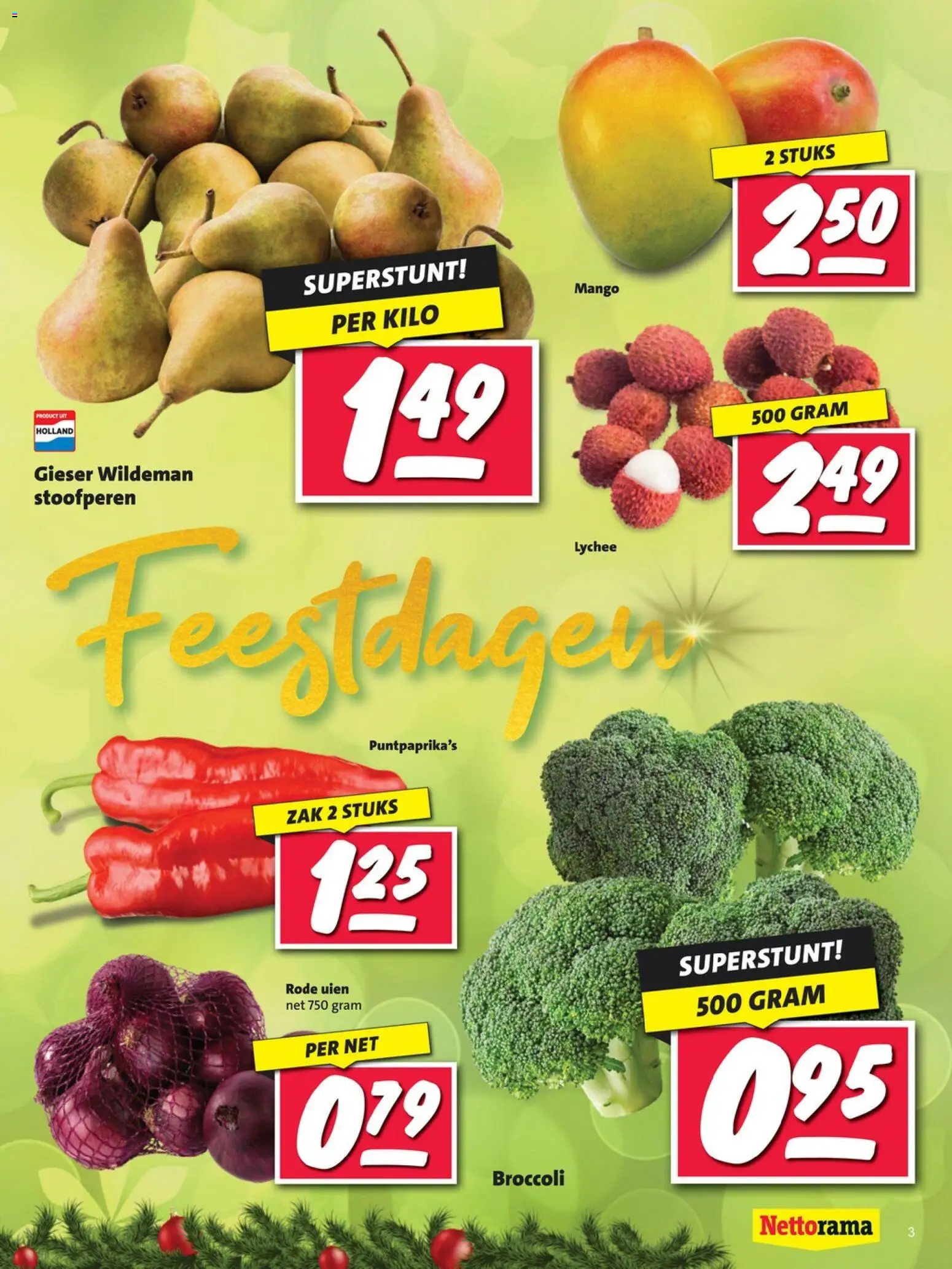 {H1} | Pagina: 3 | Producten: Broccoli, Zak, Mango