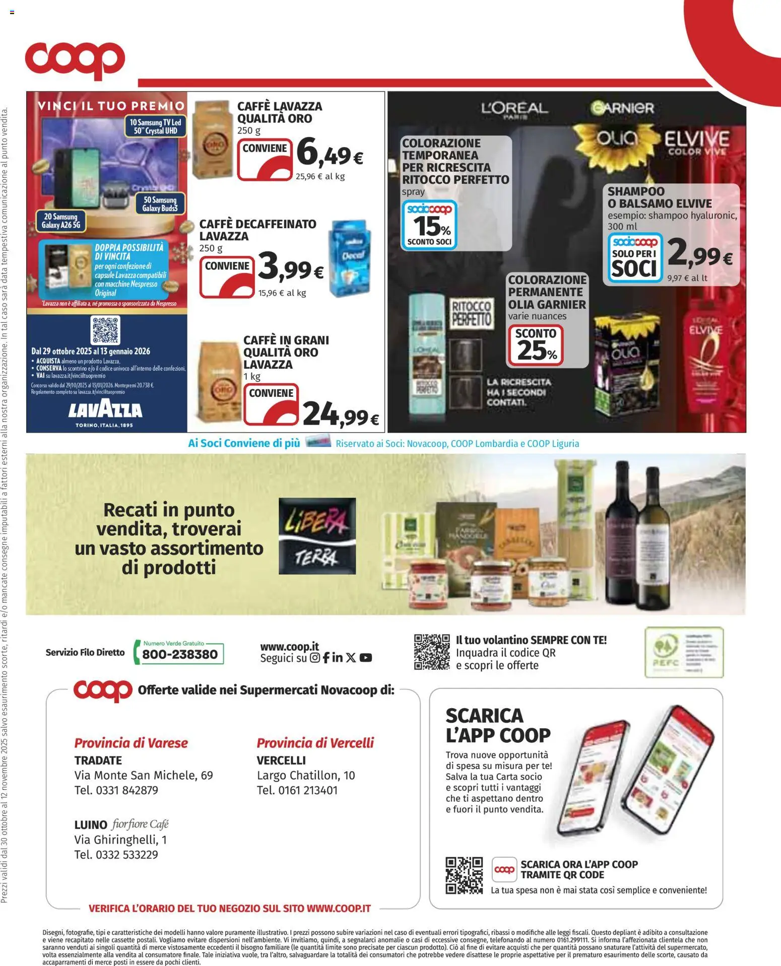 Volantino COOP del 30.10.2025 | Pagina: 40 | Prodotti: Shampoo, Balsamo, Data, Lavazza