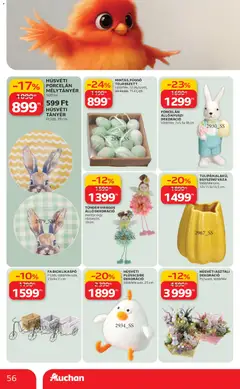 Auchan akciós újság - amely érvényes a következő dátumtól: 19.03.2026 | Oldal: 56 | Termékek: Váza, Tányér, Dekoráció