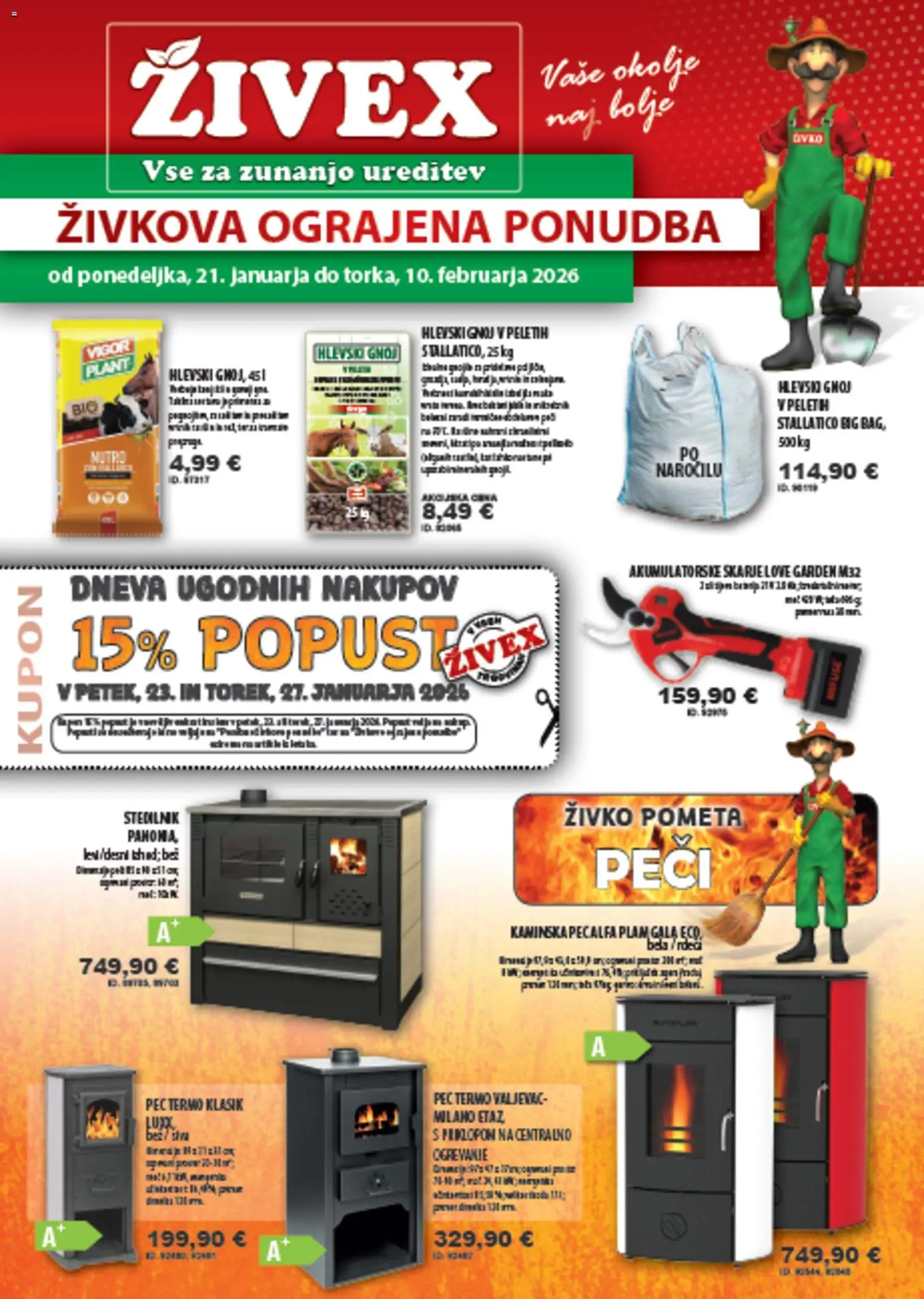 Novi Živex katalog ponudbe – veljaven od 21.01.2026 | Stran: 1 | Izdelki: Štedilnik