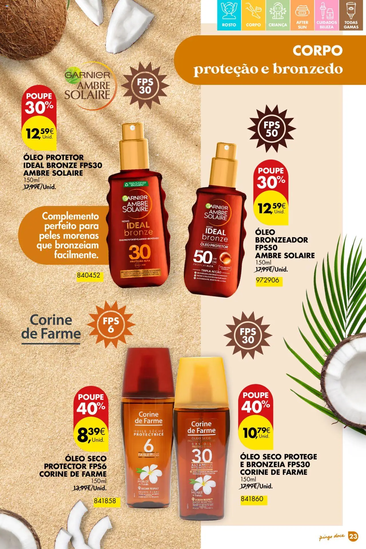 Pingo Doce - Folheto Solares │ válido de 01.04.2025 | Página: 23 | Produtos: Bronzeador, Óleo