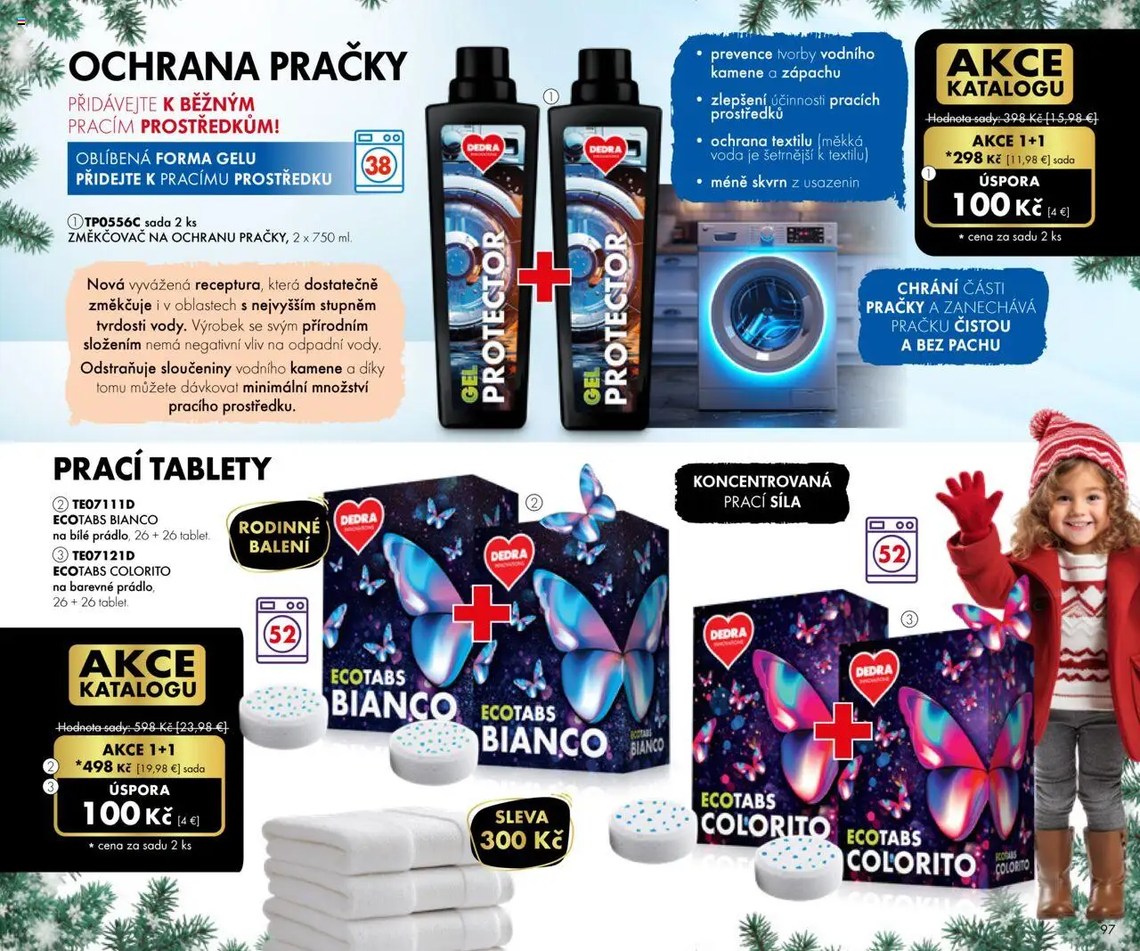 Nové Dedra akcie – leták je platný od 19.09.2025 | Strana: 97 | Produkty: Práčky, Voda