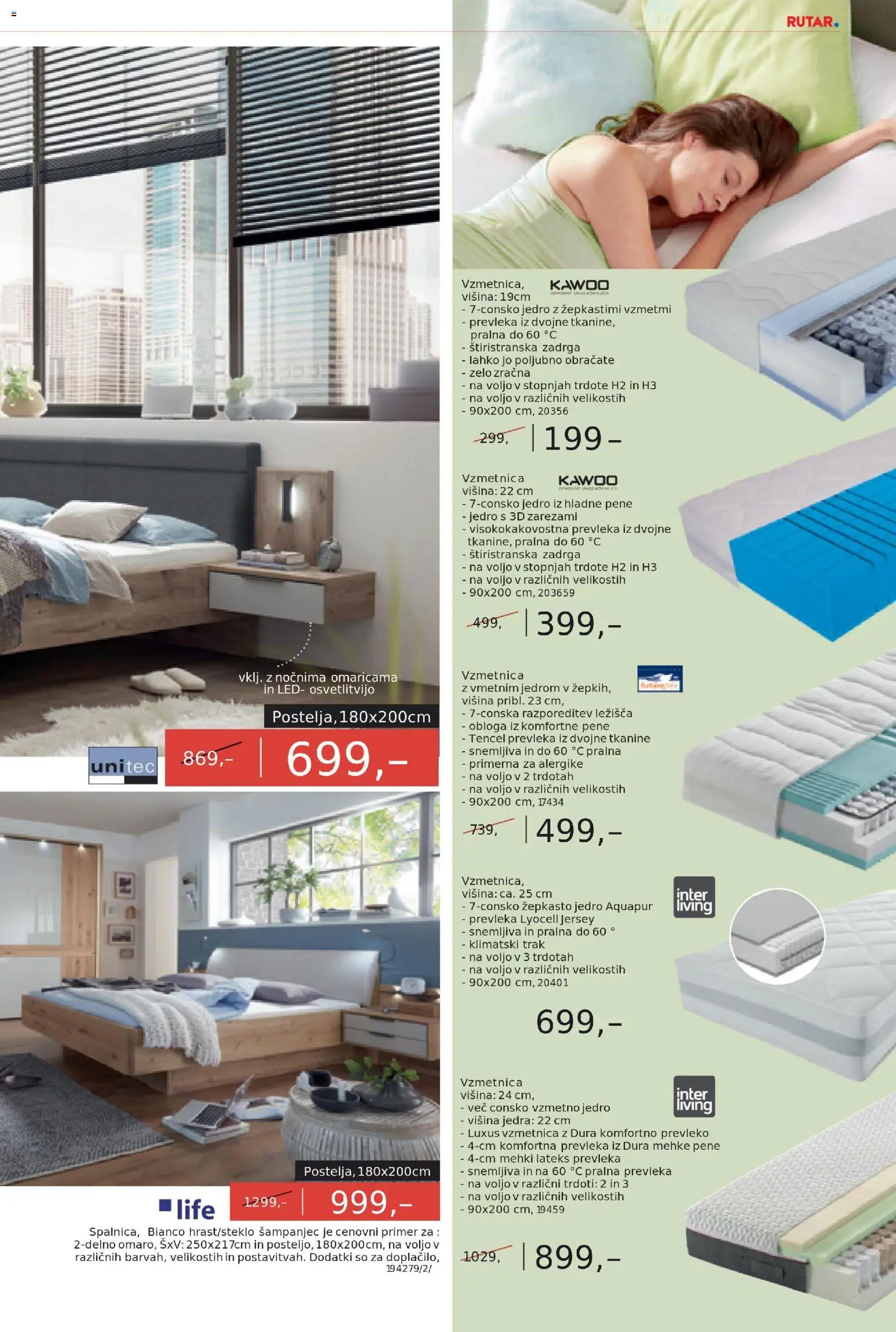 Novi Rutar katalog ponudbe – veljaven od 05.11.2025 | Stran: 6 | Izdelki: Vzmetnica, Prevleka