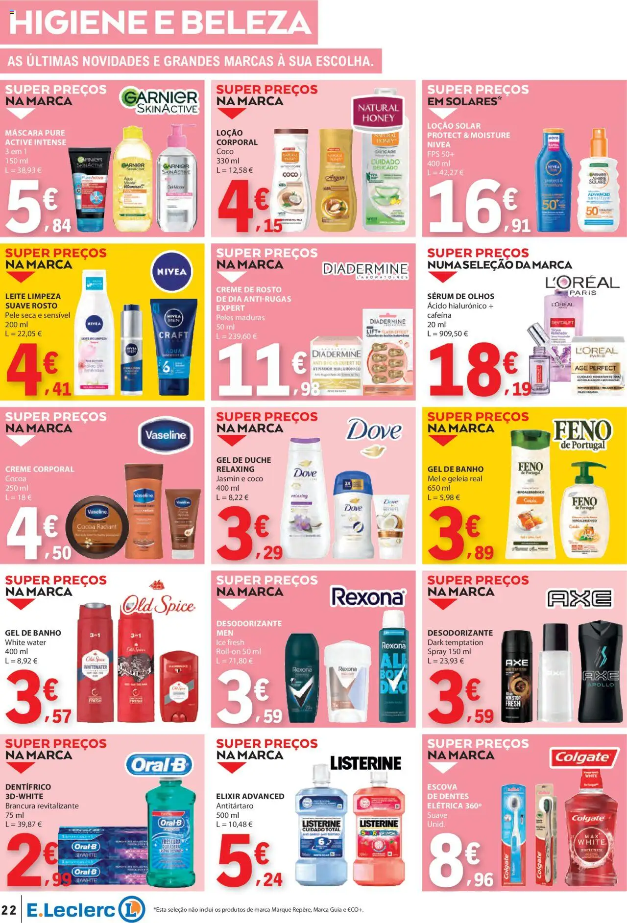 E.Leclerc folheto │ válido de 31.07.2025 | Página: 22 | Produtos: Agua, Creme corporal, Sérum, Óleo